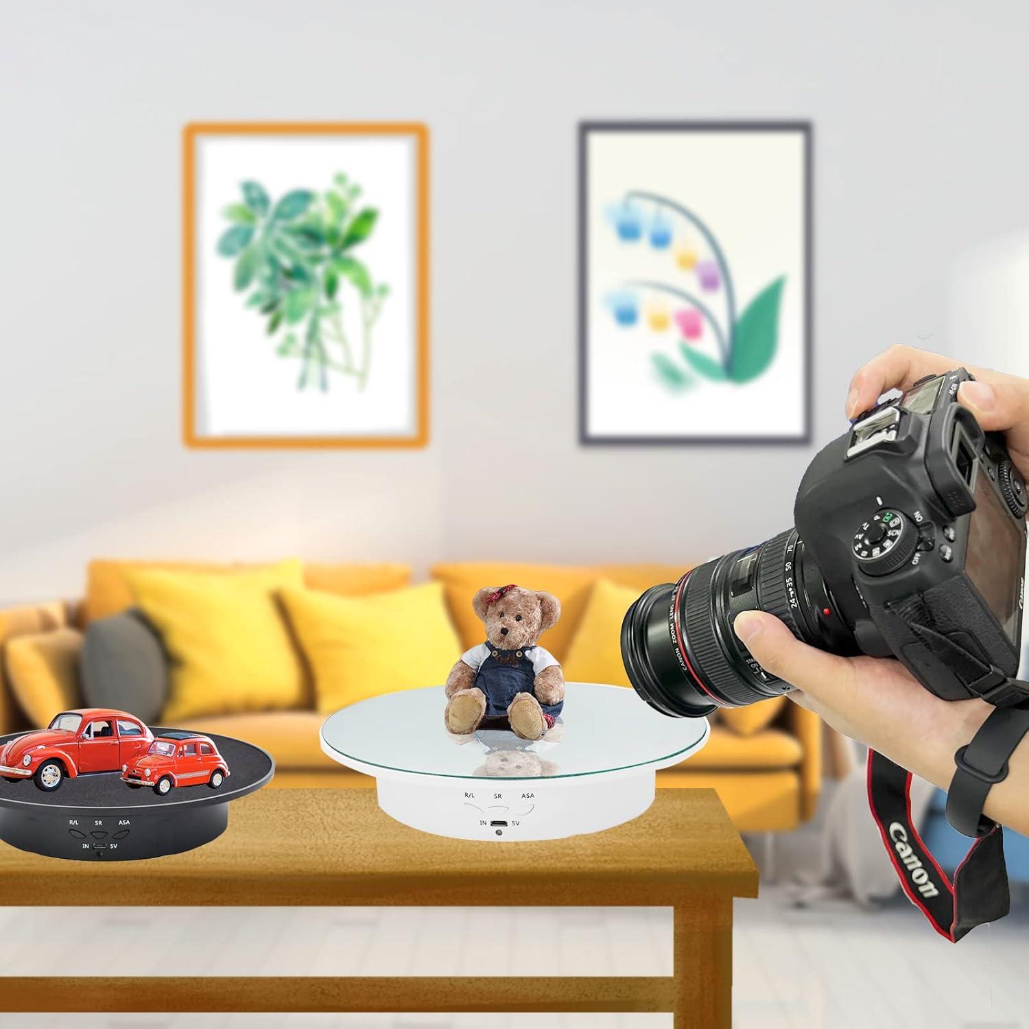 Soporte de Exhibición Rotatorio Eléctrico 20 cm Blanco - 10 Kg