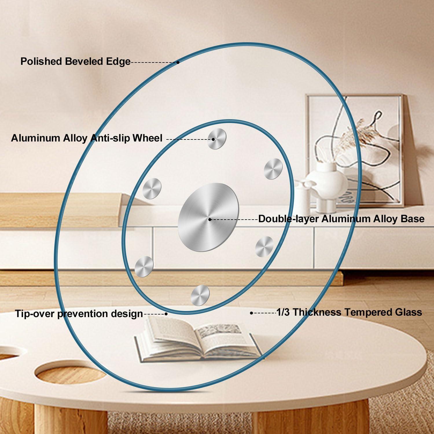 Plato Giratorio de Vidrio Templado SZG 101.6 cm 1/3" Extra Grueso