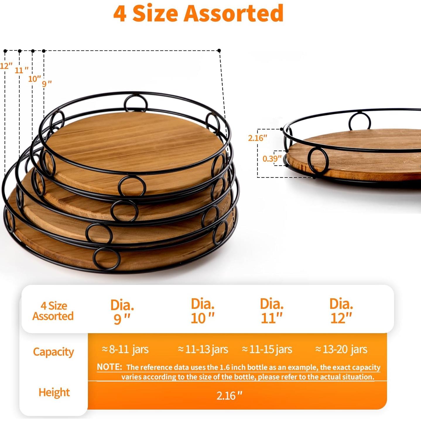Organizador giratorio Lazy Susan Nucookery 25.4 cm madera ecológica