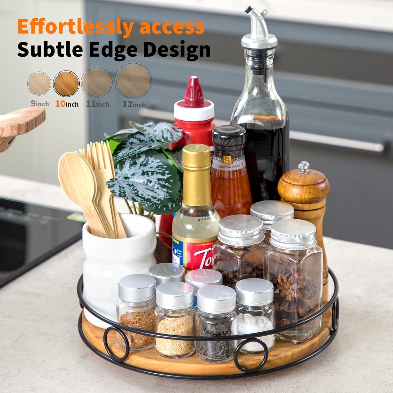 Organizador giratorio Lazy Susan Nucookery 25.4 cm madera ecológica