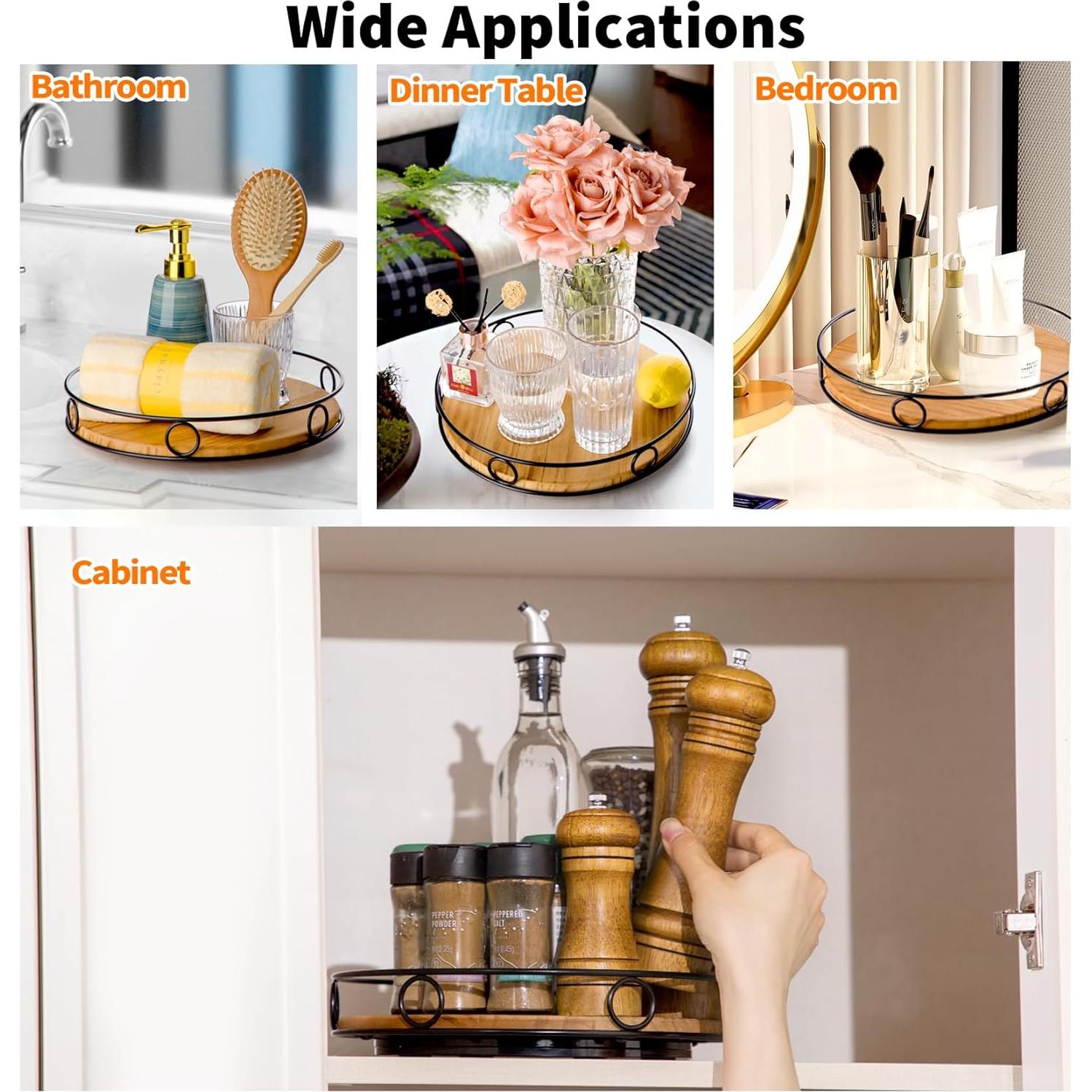 Organizador giratorio Lazy Susan Nucookery 25.4 cm madera ecológica