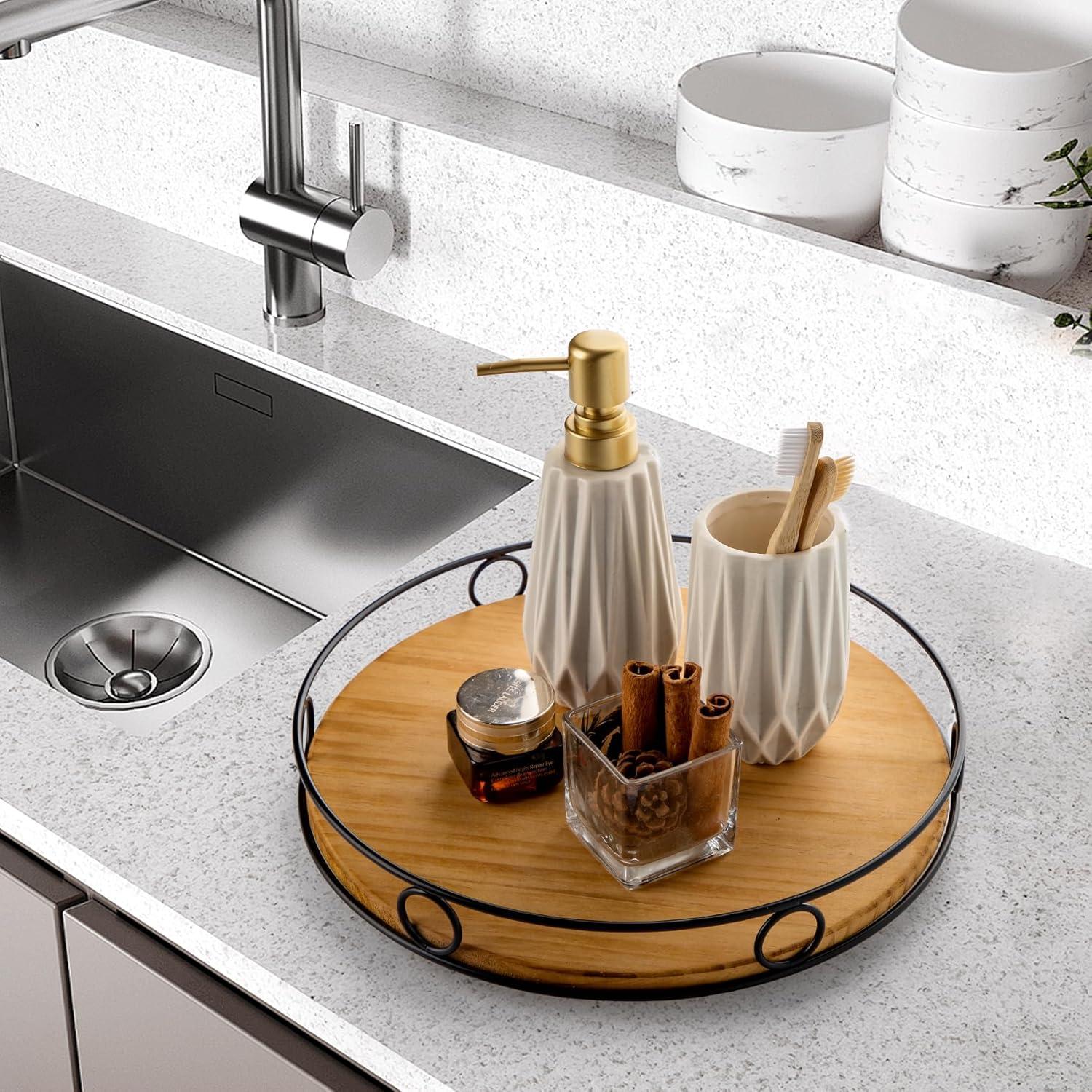 Organizador giratorio Lazy Susan Nucookery 25.4 cm madera ecológica