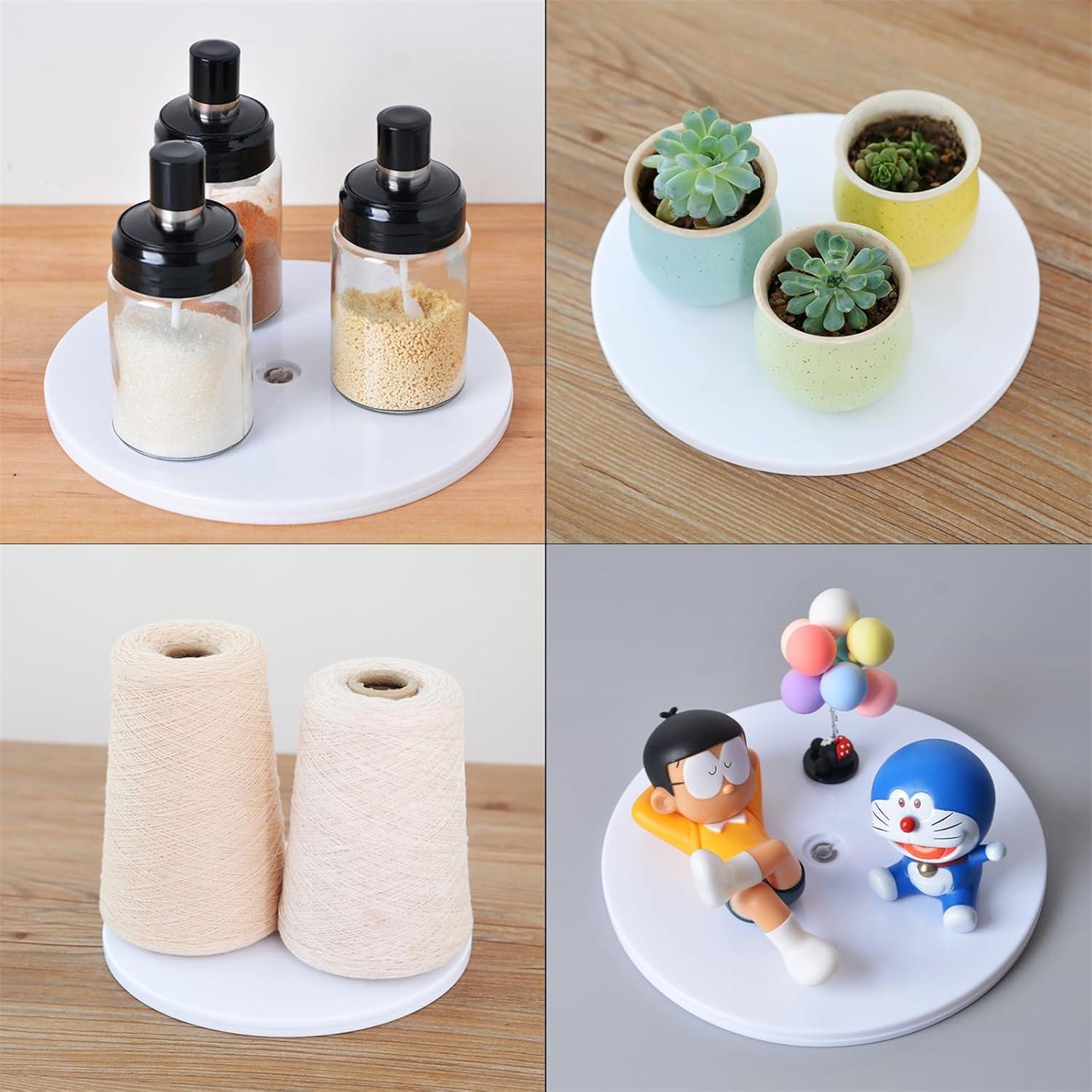 Giratorio Lazy Susan 10 cm Acrílico Blanco Soporta 9 kg