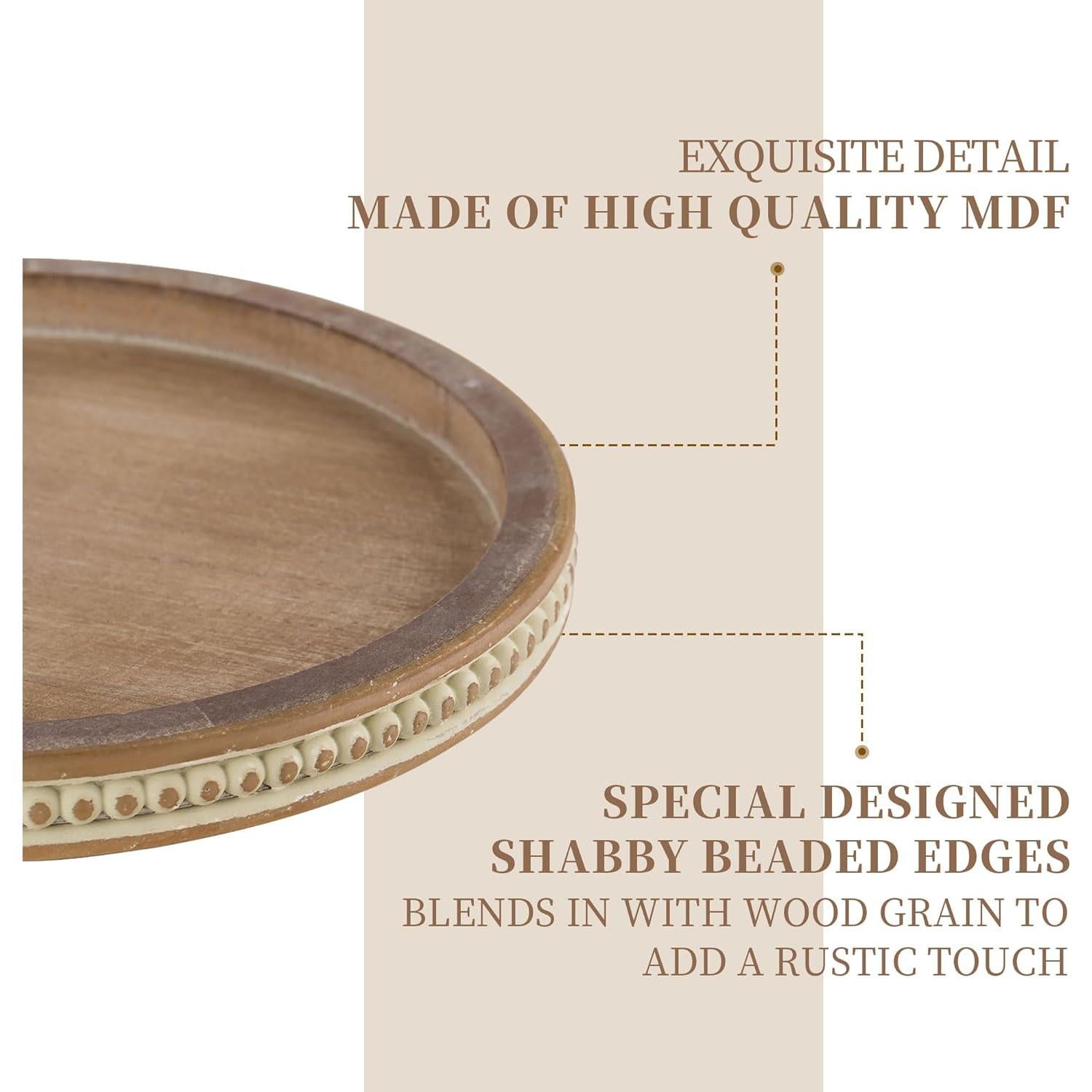 Bandeja Giratoria de Madera Hanobe 30 cm Decorativa Marrón