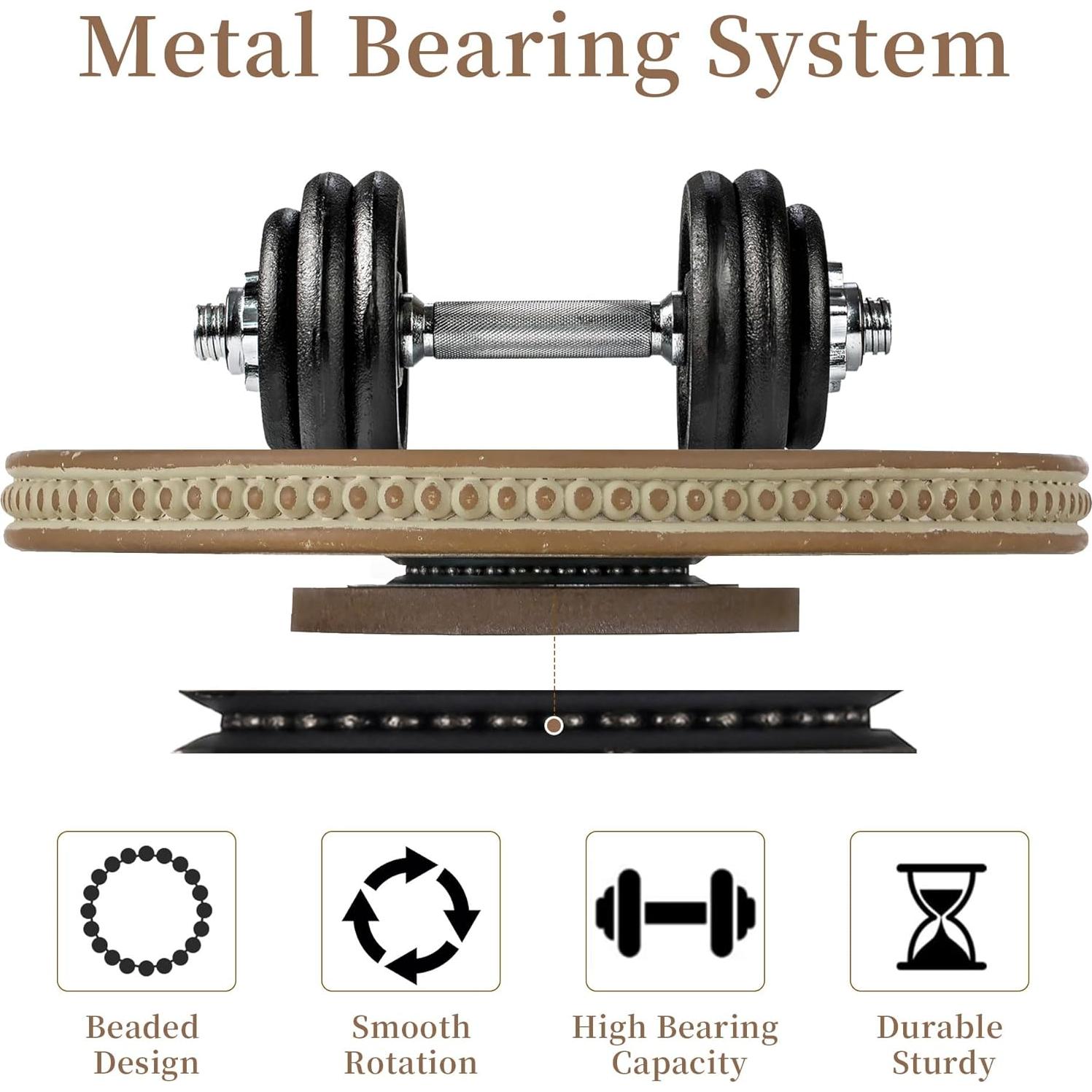 Bandeja Giratoria de Madera Hanobe 30 cm Decorativa Marrón