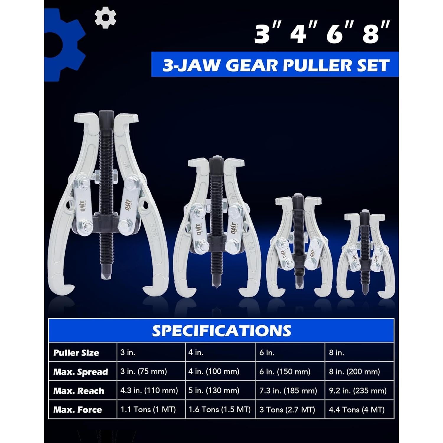 Juego de Extractores de Engranajes Orion Motor Tech 4 Piezas