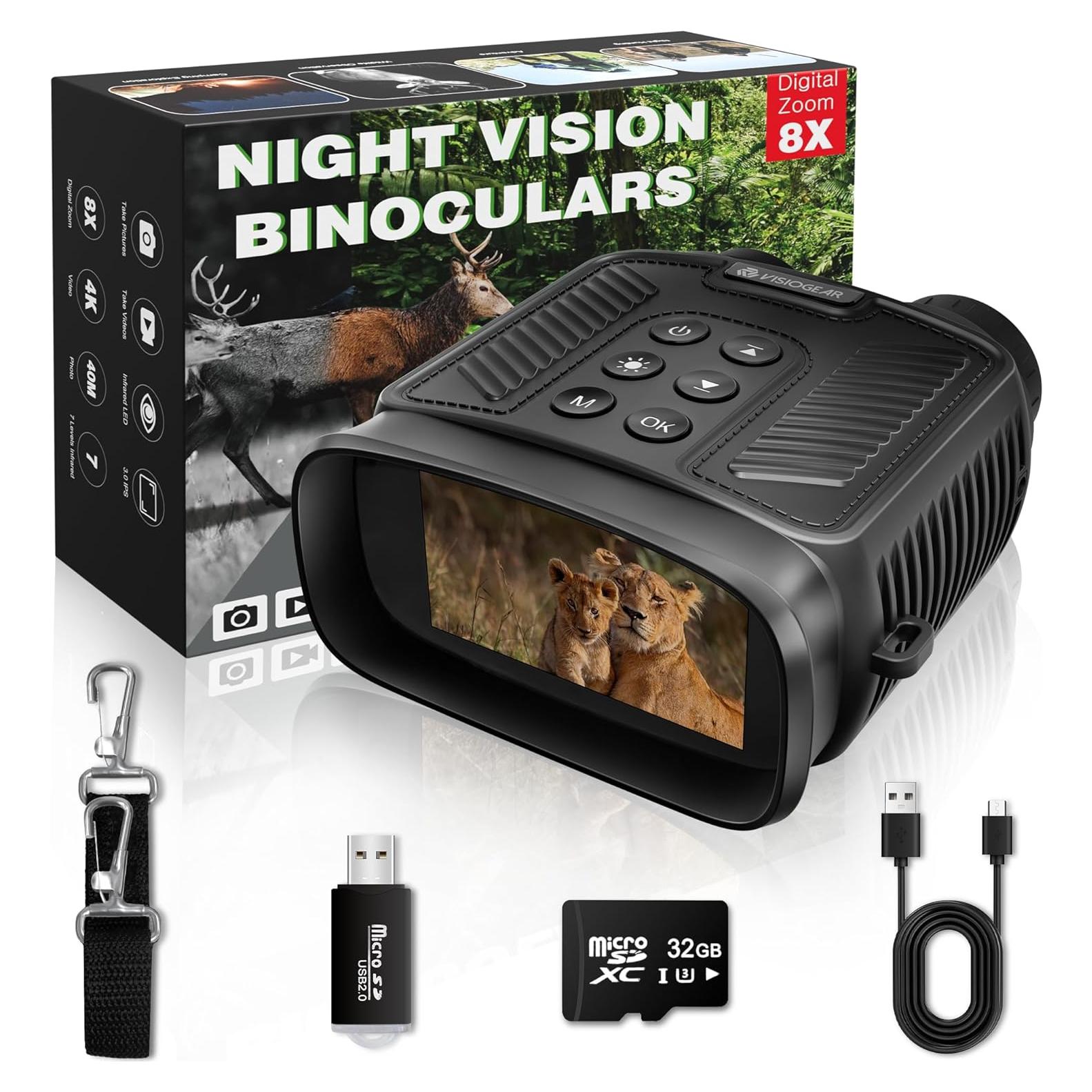 Gafas de Visión Nocturna NOVA 4K con Pantalla HD 3" y 32GB