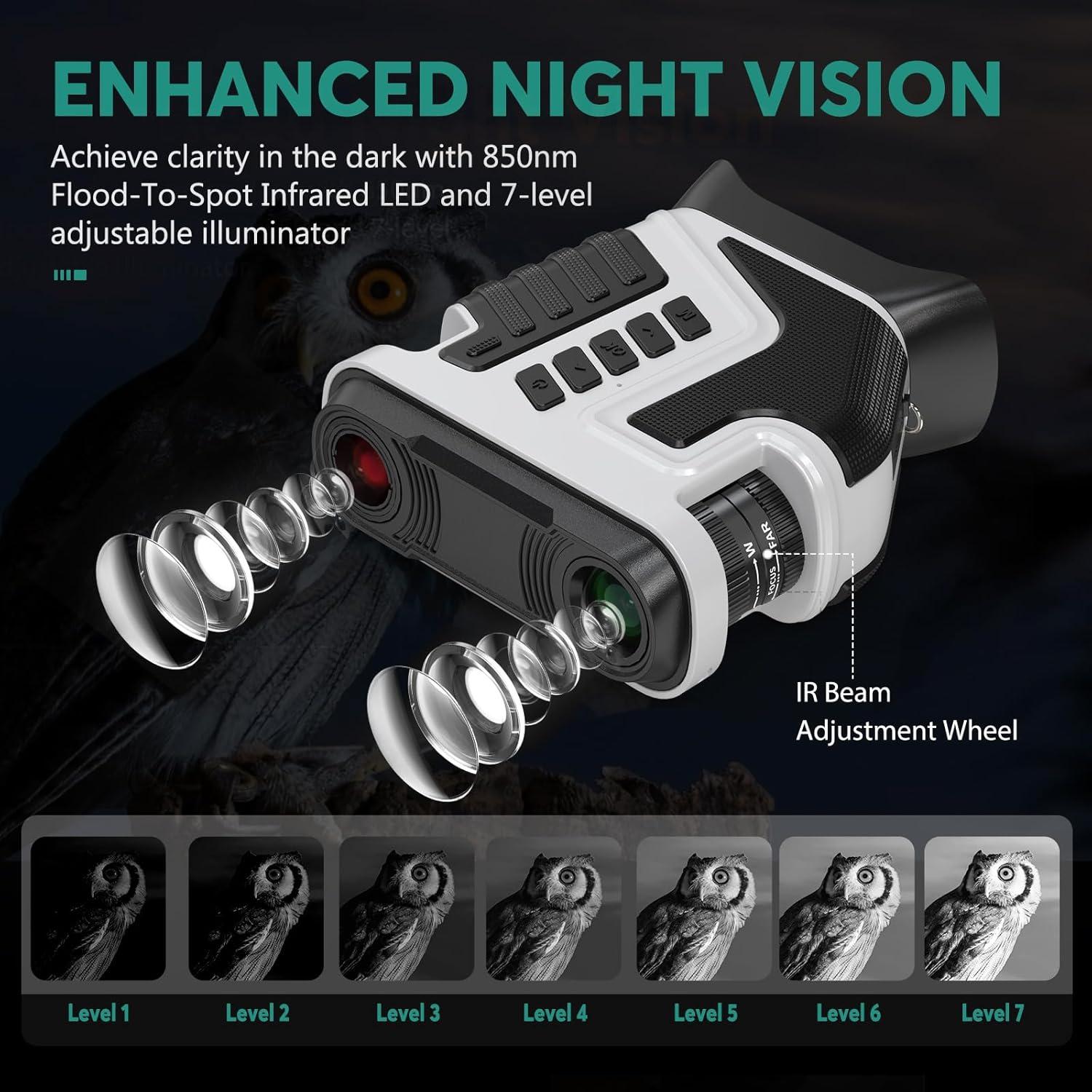 Gafas de Visión Nocturna 4K LEEDEER con Rango 396m