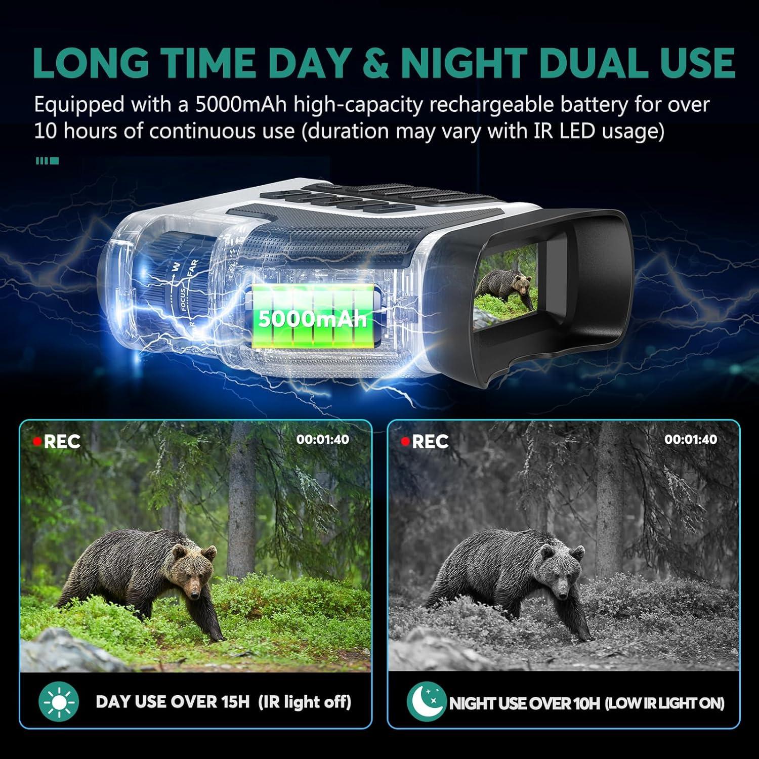 Gafas de Visión Nocturna 4K LEEDEER con Rango 396m