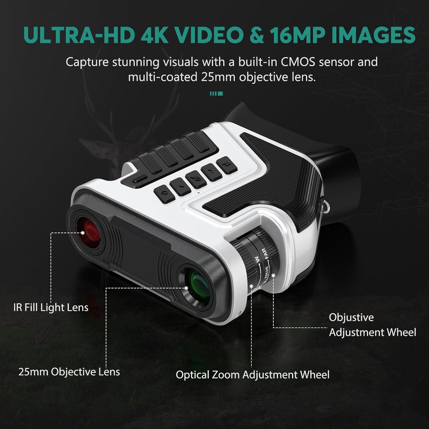 Gafas de Visión Nocturna 4K LEEDEER con Rango 396m