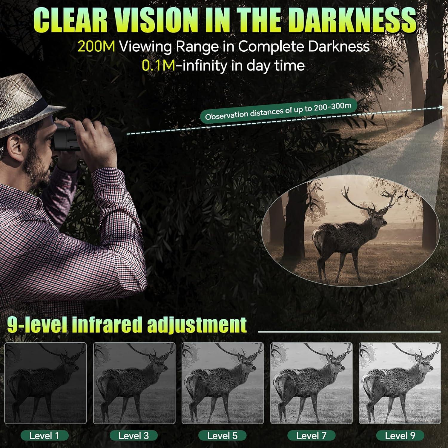 Gafas de Visión Nocturna Profey NV7000 4K con Pantalla 3''