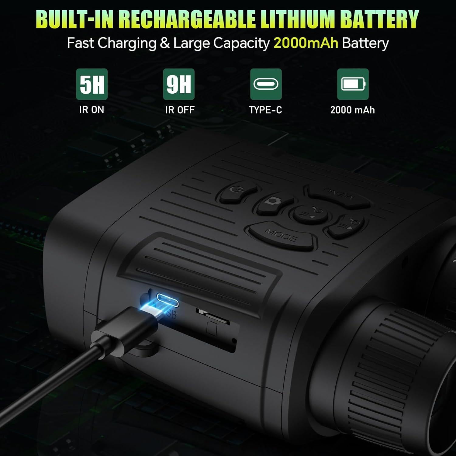 Gafas de Visión Nocturna Profey NV7000 4K con Pantalla 3''