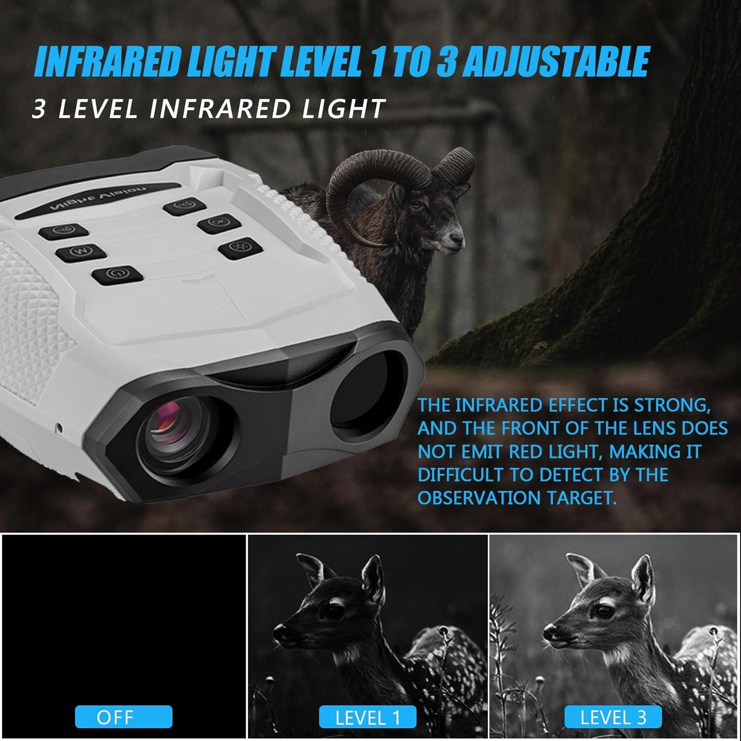 Gafas de Visión Nocturna Wheyda 4K 48MP Zoom 8X 600m