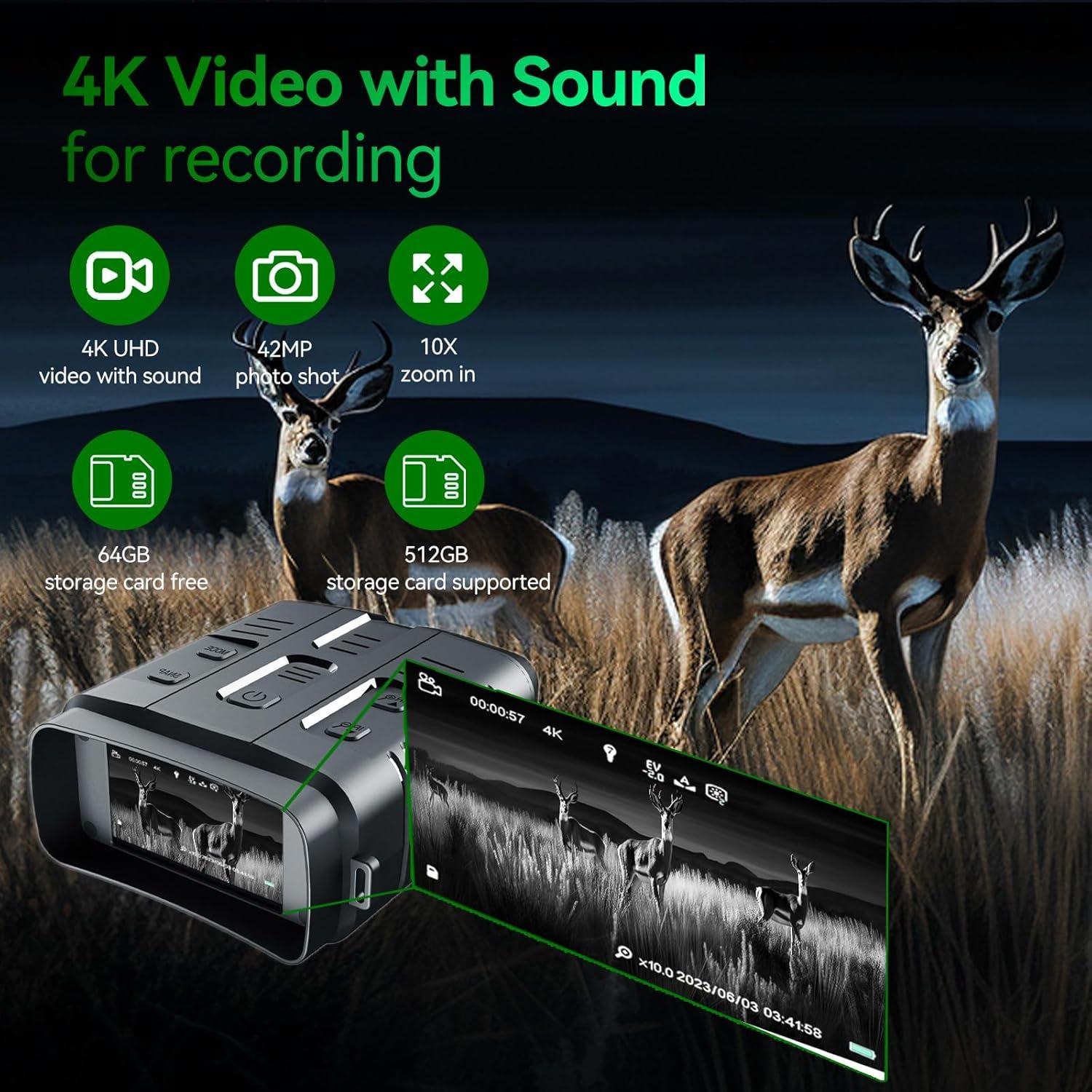 Gafas de Visión Nocturna KILOGOGRAPH N009 Plus 4K con Wi-Fi