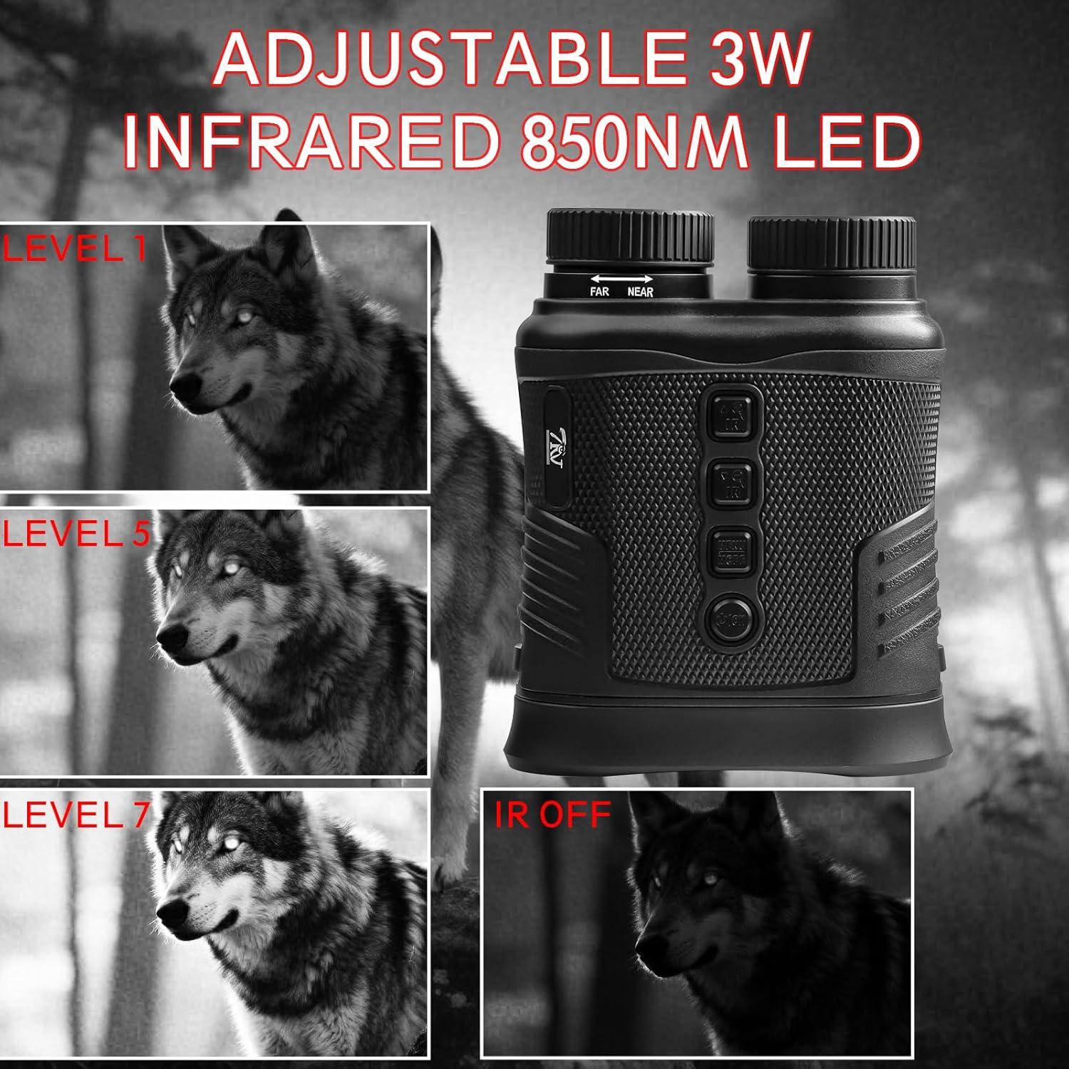 Gafas de Visión Nocturna Digital 4K TRV - Zoom 8X, Rango 300M