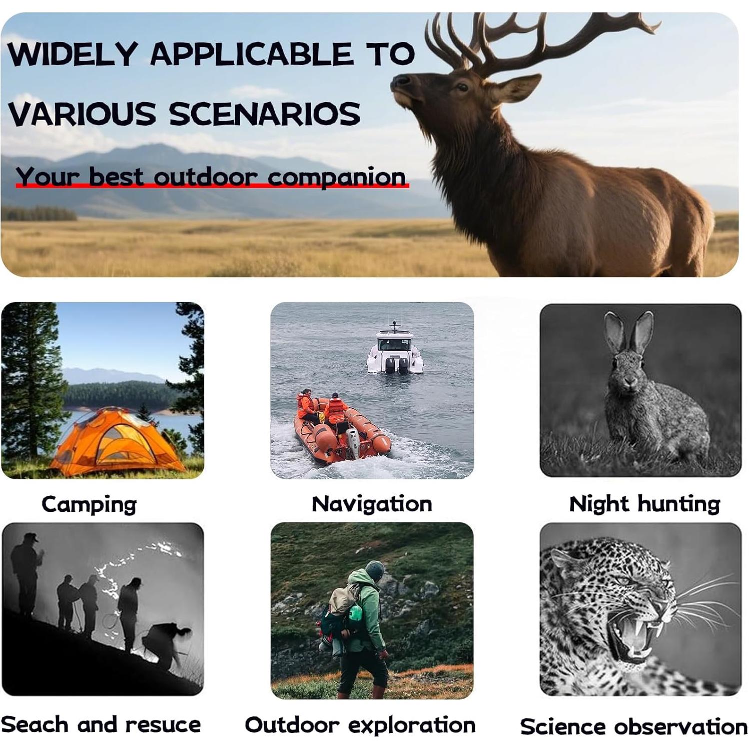 Gafas de Visión Nocturna Digital 4K TRV - Zoom 8X, Rango 300M