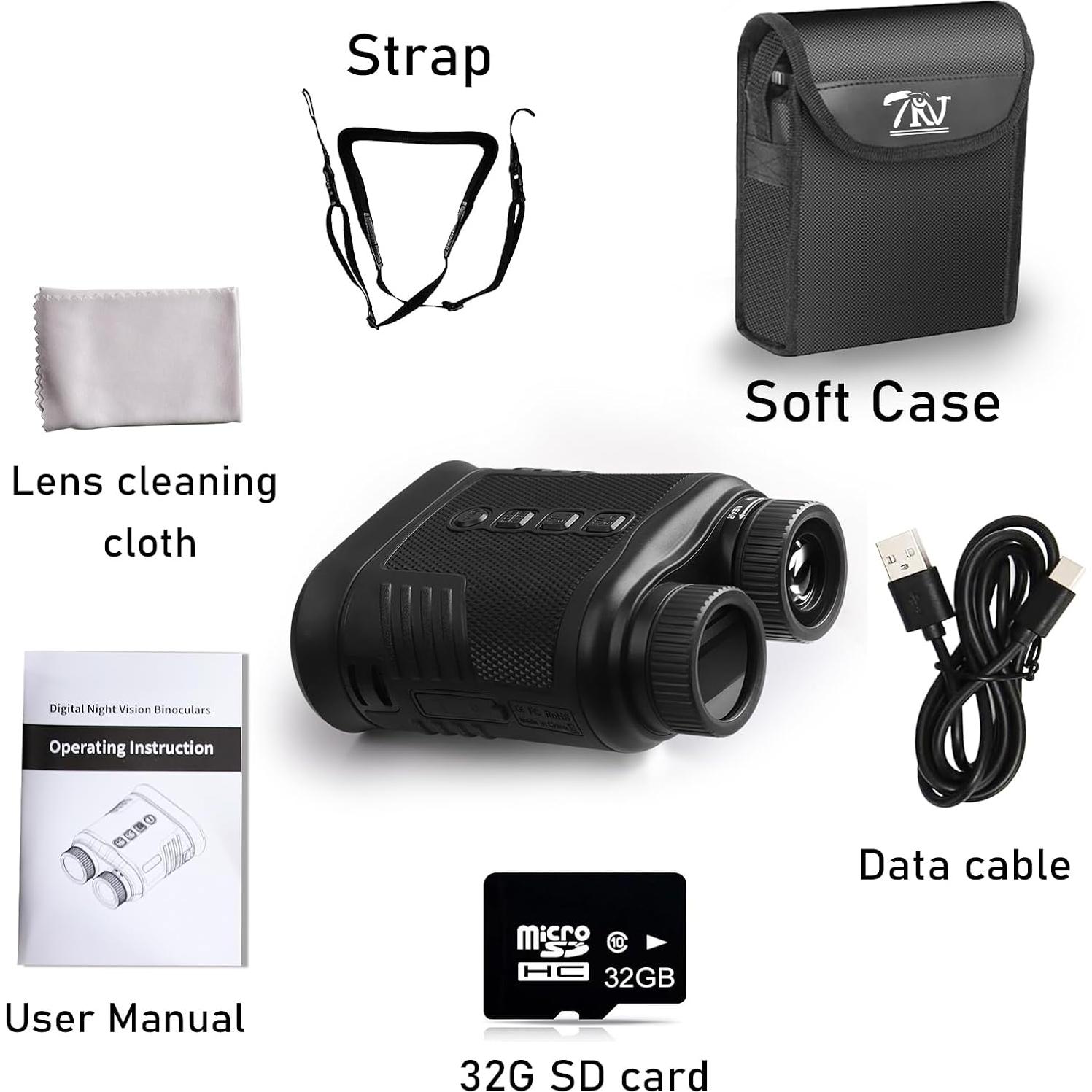 Gafas de Visión Nocturna Digital 4K TRV - Zoom 8X, Rango 300M