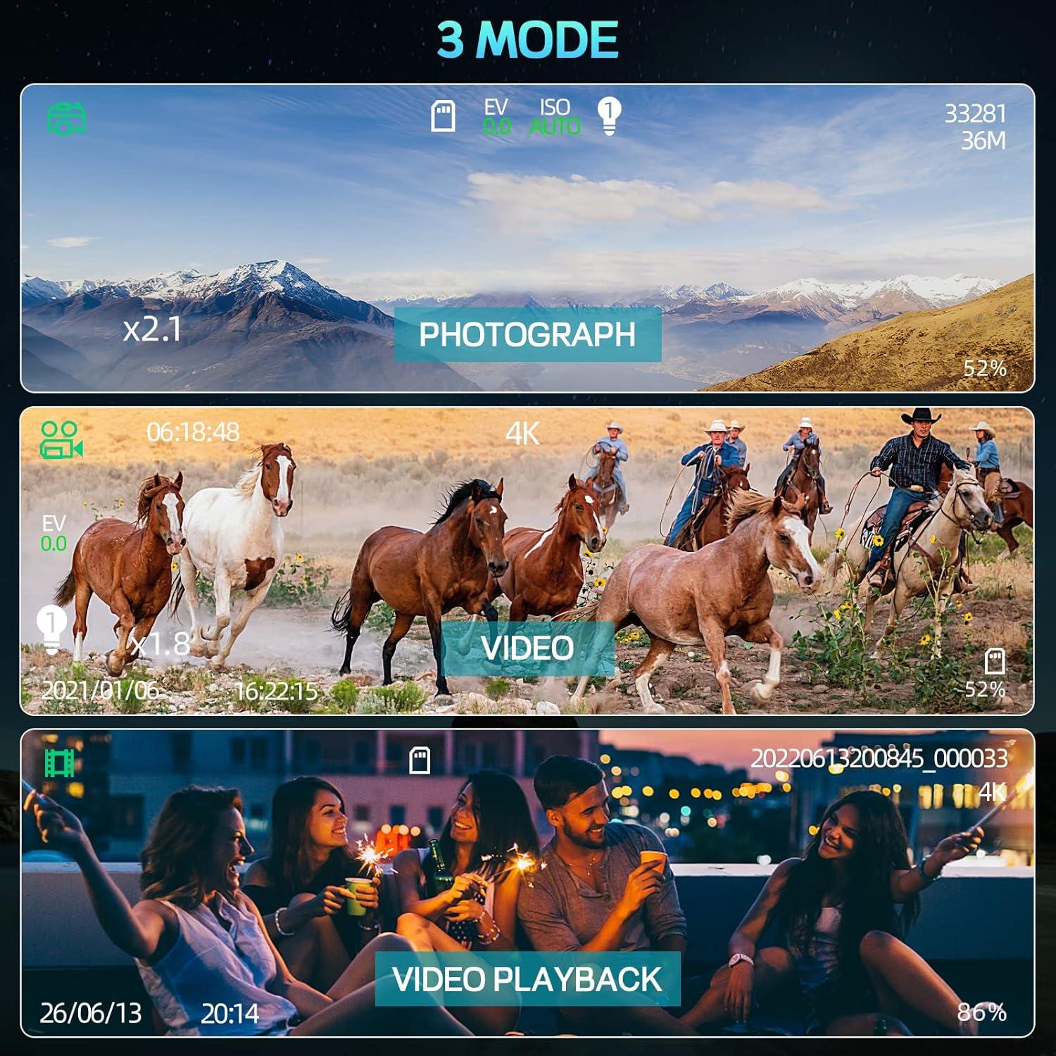 Gafas de Visión Nocturna Profey 4K Recargables con TF 32GB