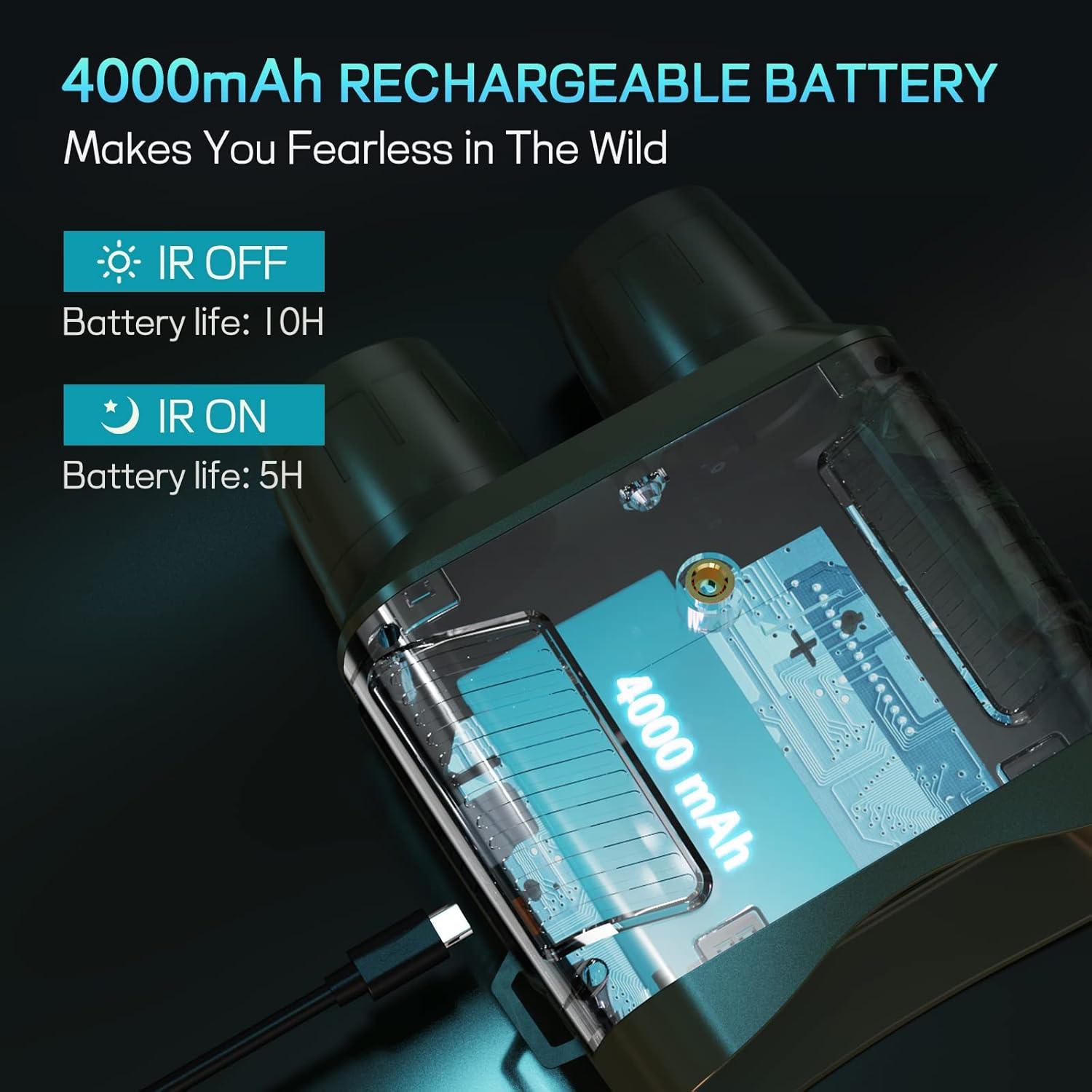 Gafas de Visión Nocturna Profey 4K Recargables con TF 32GB