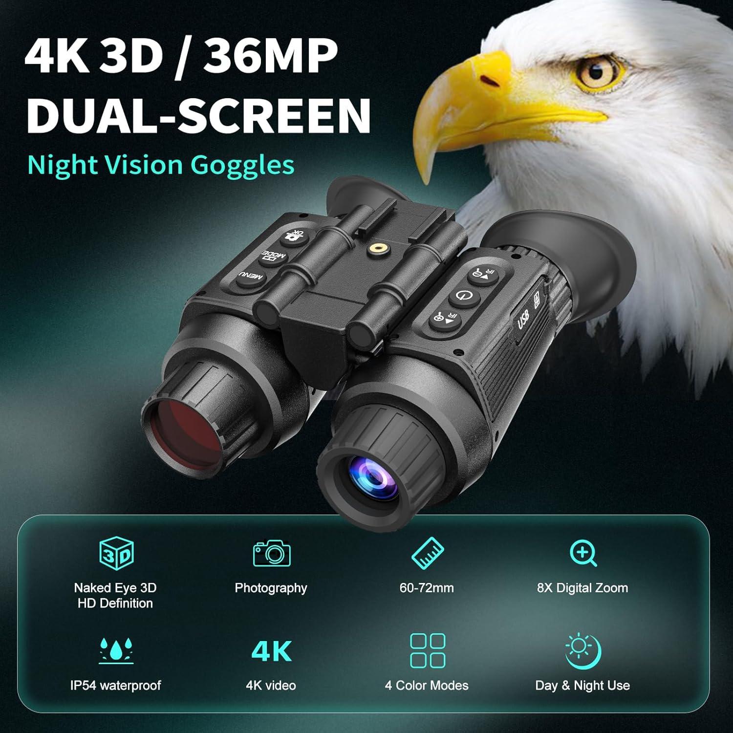 Gafas de Visión Nocturna Hojocojo NV8310 4K Infrarrojas 8X