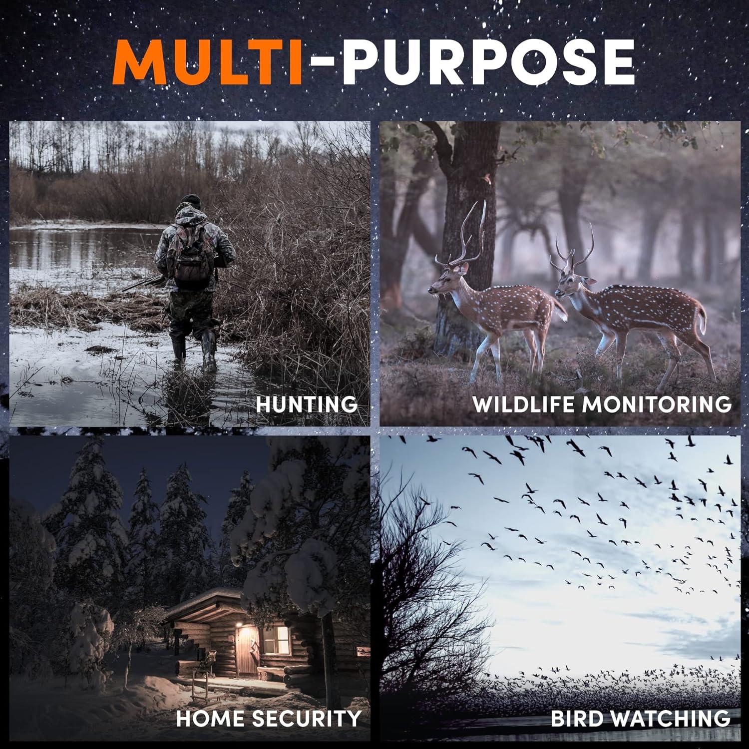 GTHUNDER Binoculares de Visión Nocturna 4K NV Infrarrojos 32GB