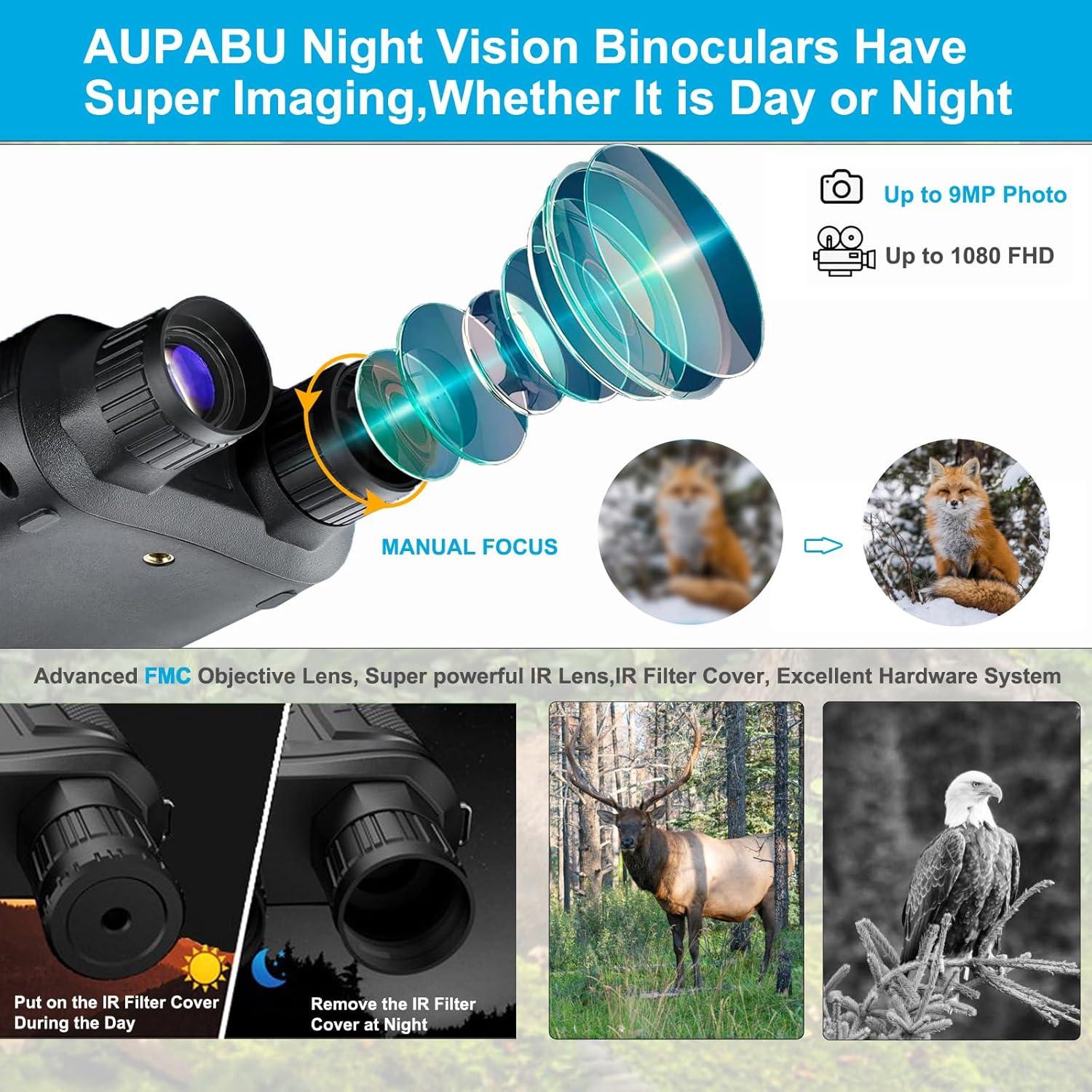 Binoculares de Visión Nocturna AUPABU 4K 6X Zoom Digital