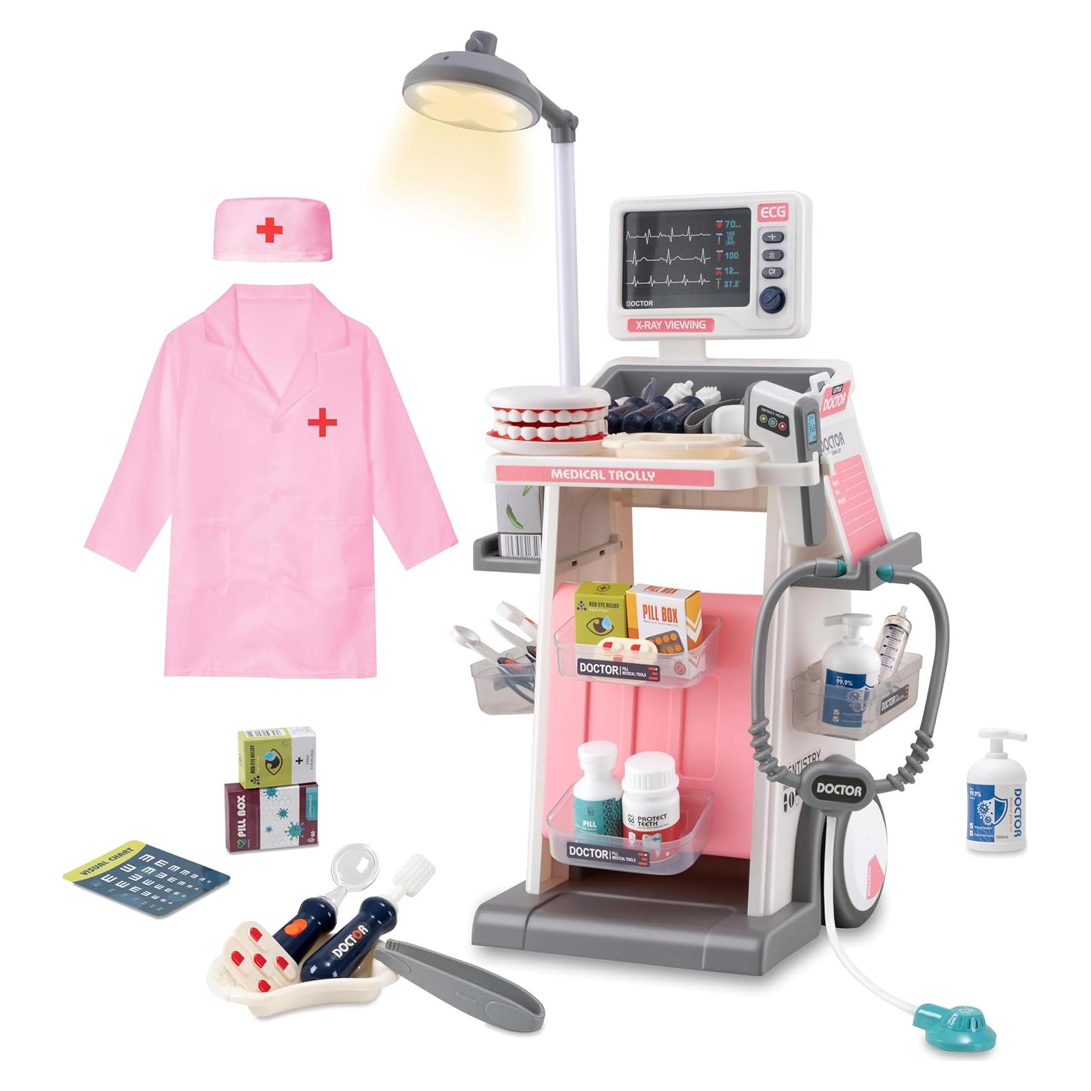 Juego de Doctor POFJOEQ para Niños 3-5 Años con Sonido y Luz