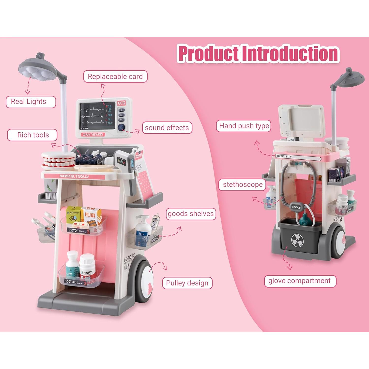 Juego de Doctor POFJOEQ para Niños 3-5 Años con Sonido y Luz