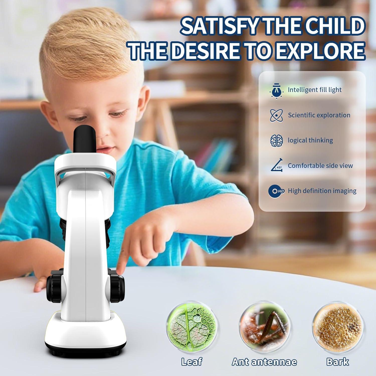 Microscopio Educativo WSDMIC 40X-1600X con Luz LED y Accesorios