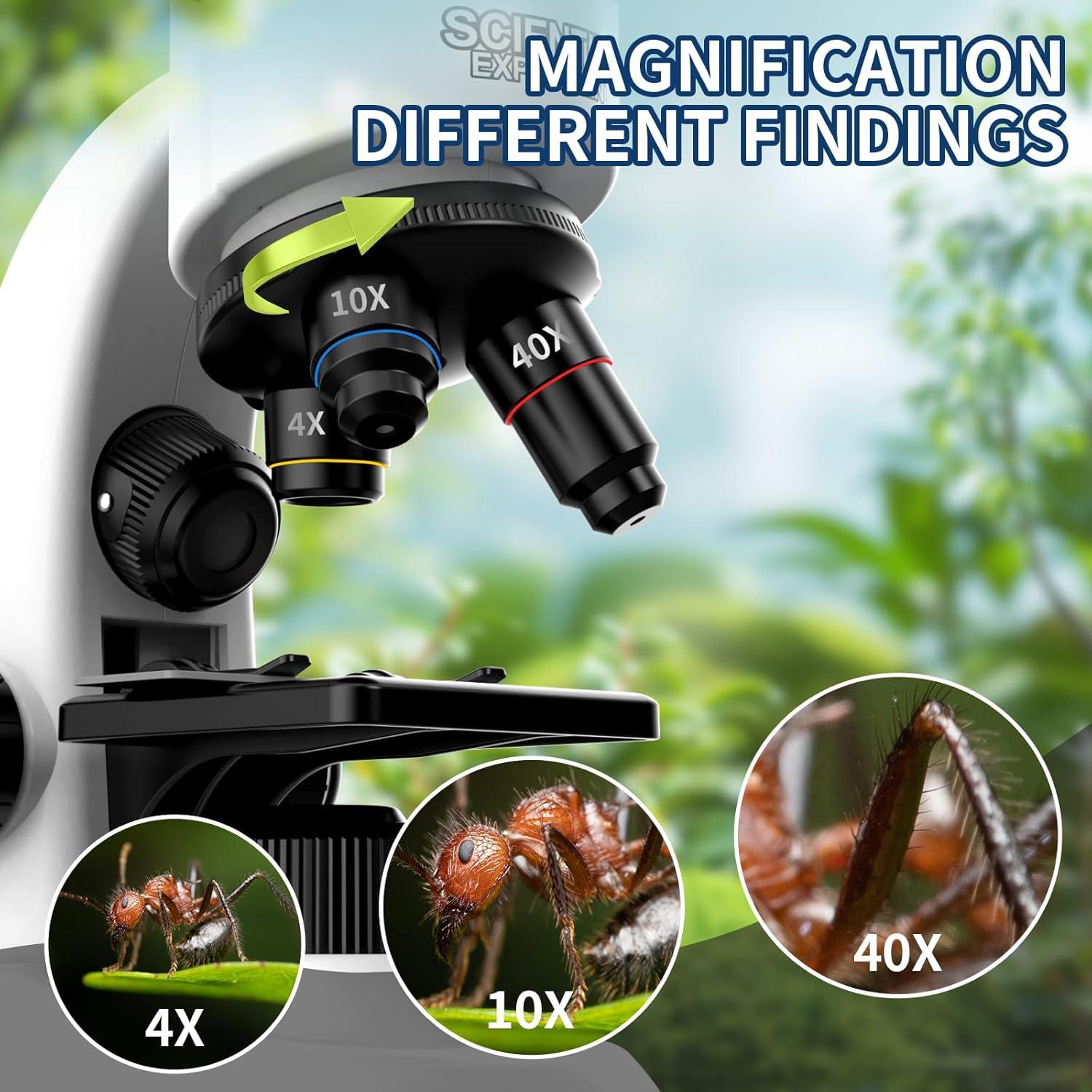 Microscopio Educativo WSDMIC 40X-1600X con Luz LED y Accesorios