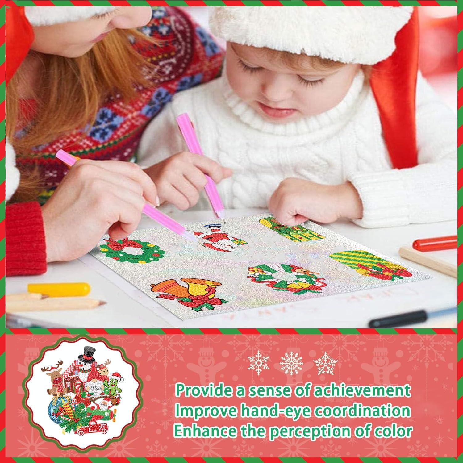 Kit de Pegatinas de Arte de Diamante Navidad XACKCME 48 Pcs