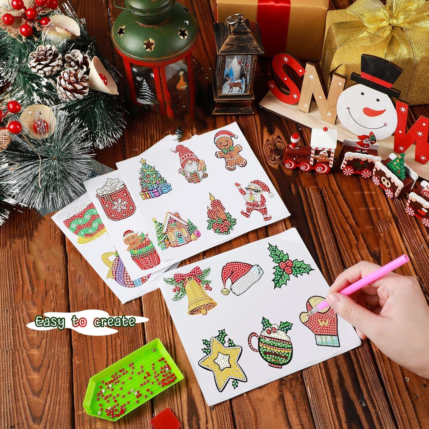 Kit de Pegatinas de Arte de Diamante Navidad XACKCME 48 Pcs