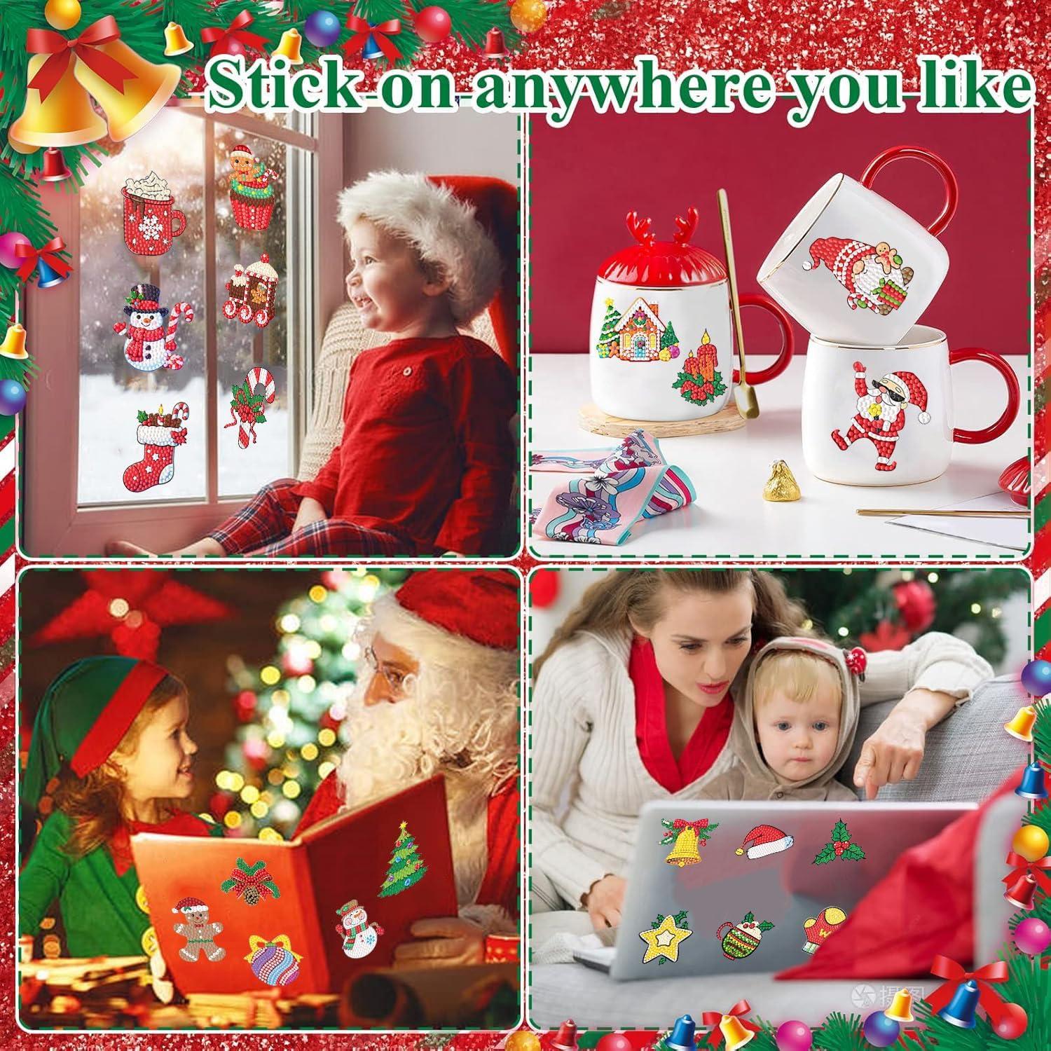 Kit de Pegatinas de Arte de Diamante Navidad XACKCME 48 Pcs
