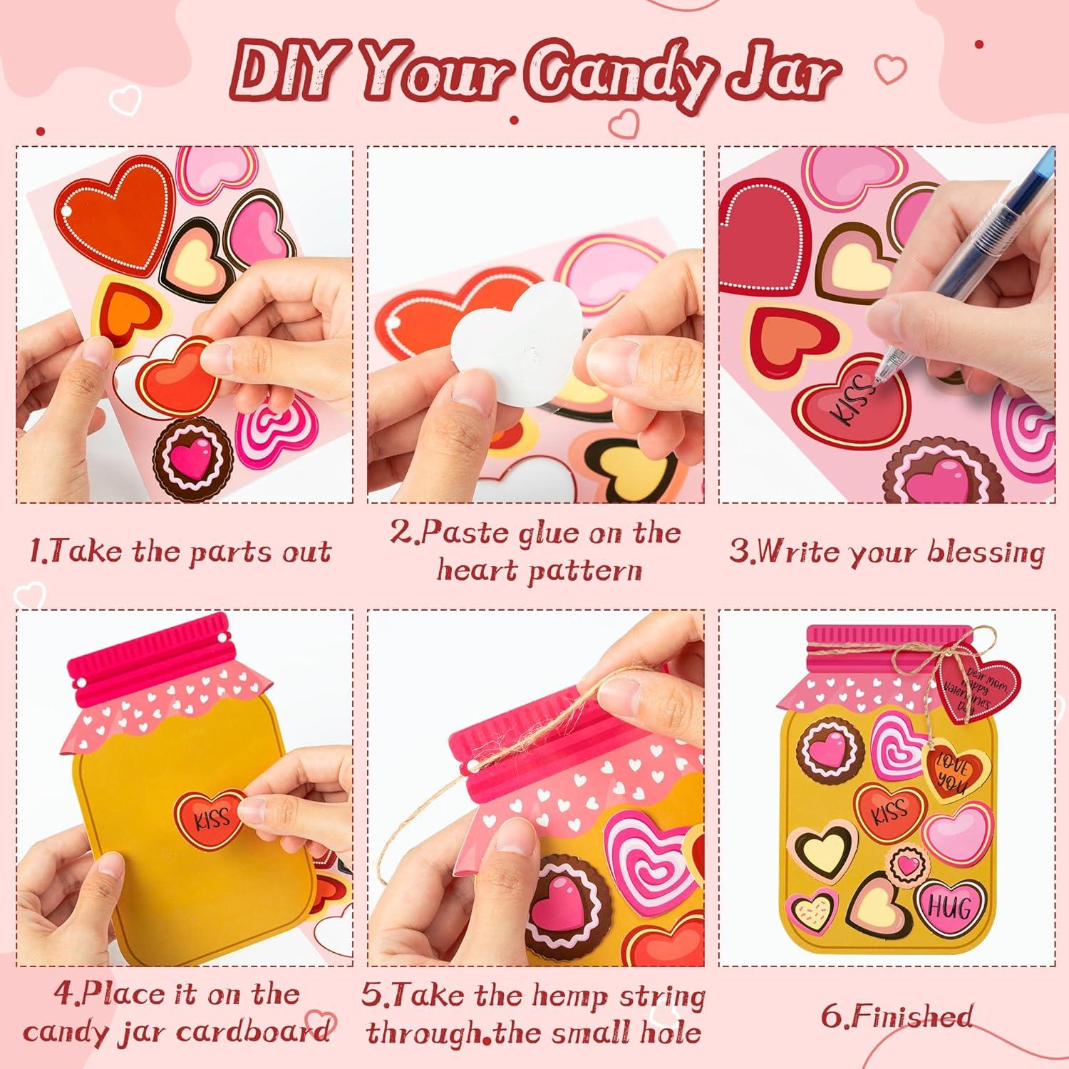 Kit de Manualidades WATINC 30PCS Tarro de Dulces Corazón