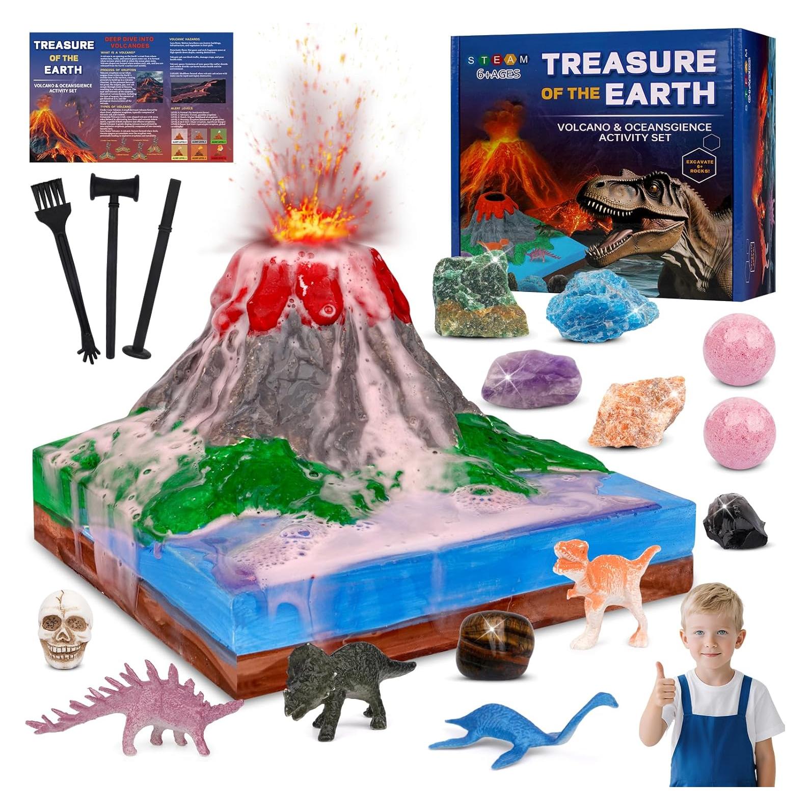 Kit de Ciencia Volcán KOPHINYE - Excavación Gemas y Fósiles