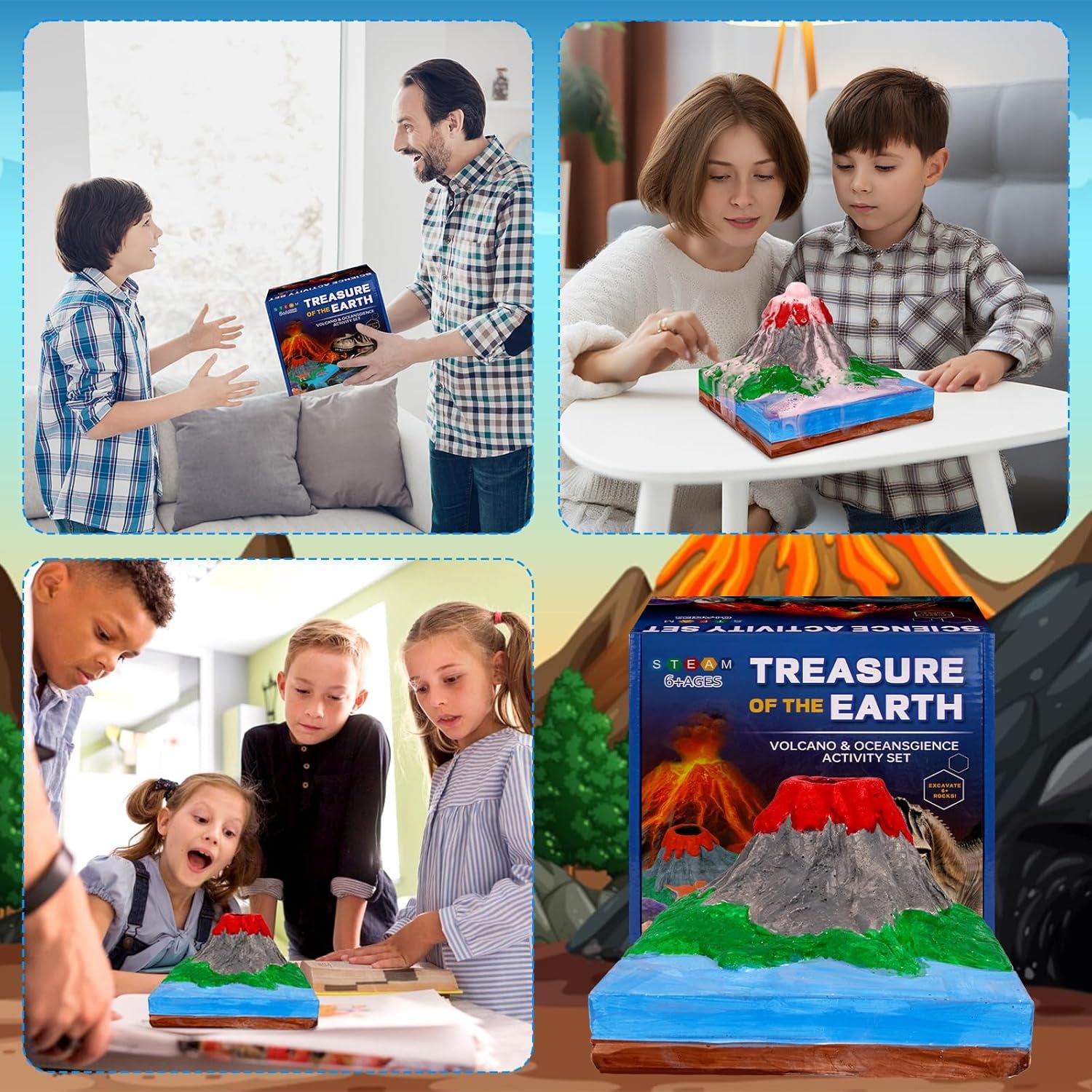 Kit de Ciencia Volcán KOPHINYE - Excavación Gemas y Fósiles