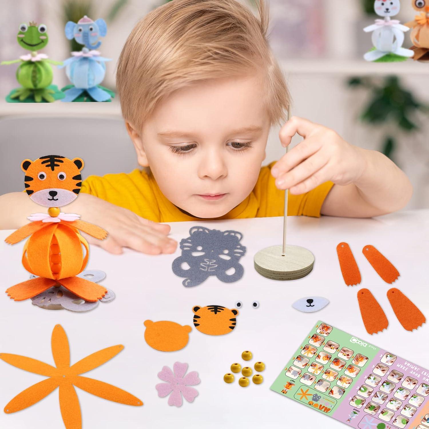 Kit de Manualidades Coola para Niños - 6 Animales de Fieltro DIY