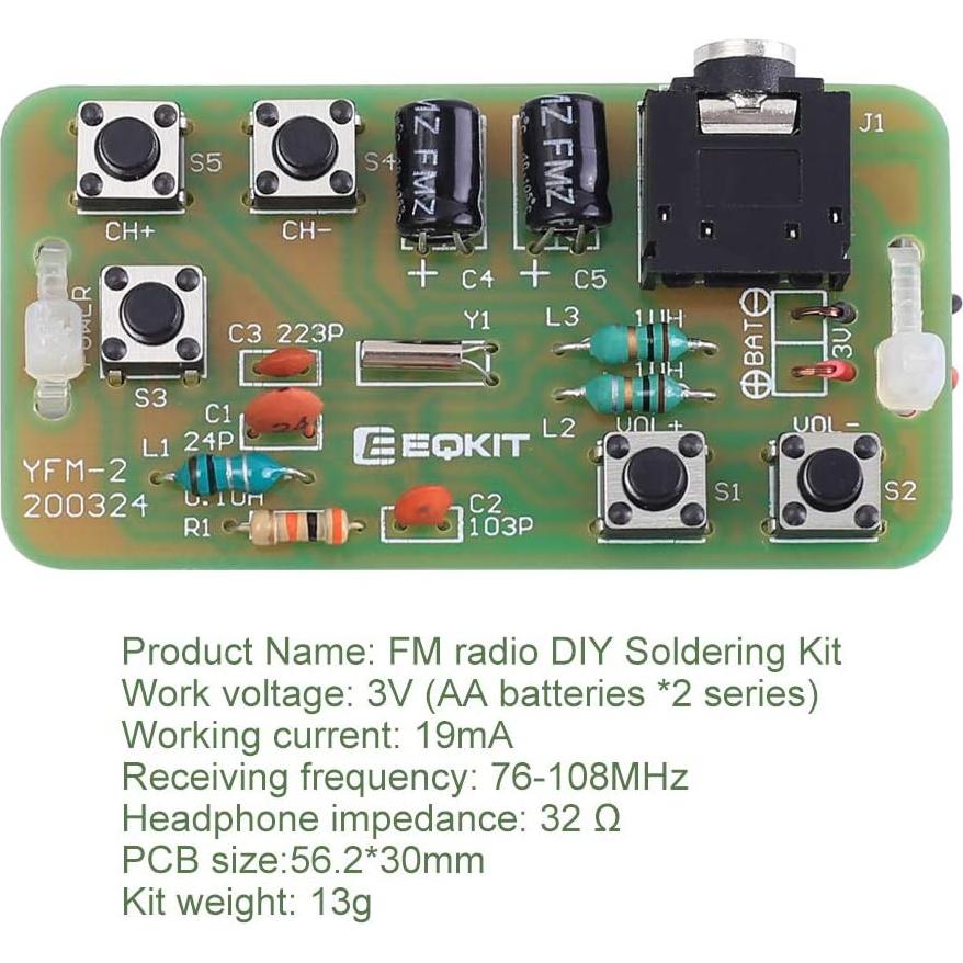 Kit de Radio FM DIY Icstation 76-108MHz 2 PCS Soldadura