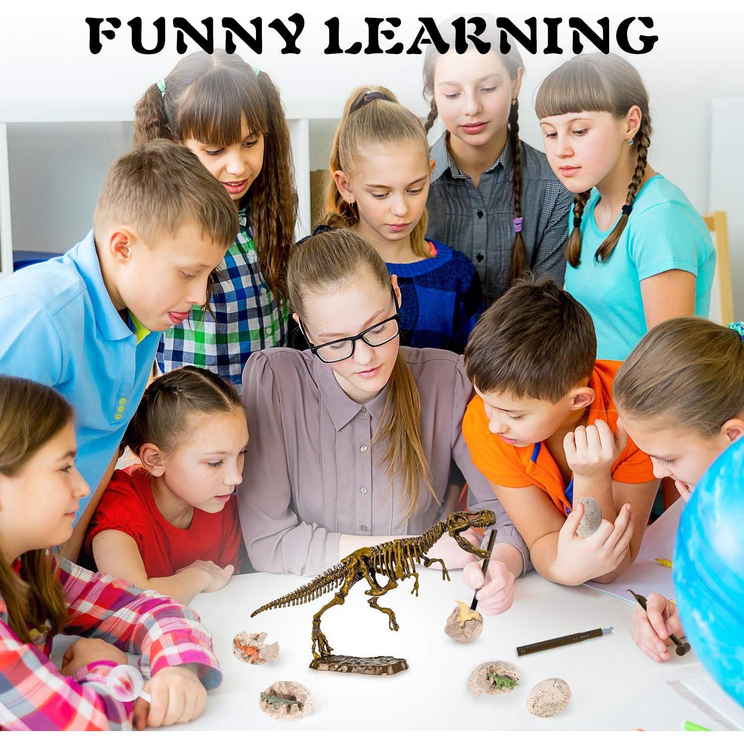 Kit de Excavación de Fósiles de Dinosaurio 10Leccion - 6 Huevos y T-Rex