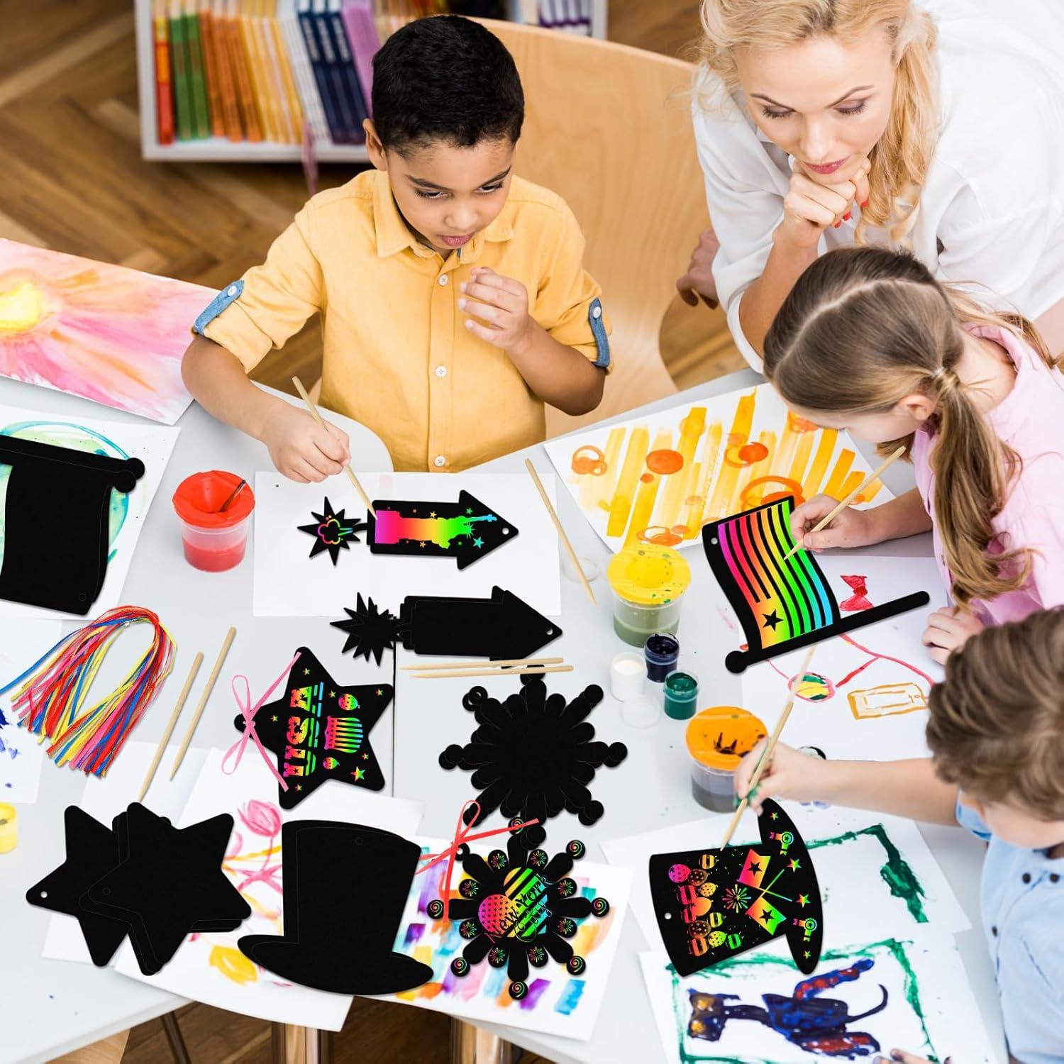 Kit de Manualidades Patrióticas WinnerWhy 60 Pcs Tarjetas Rascar