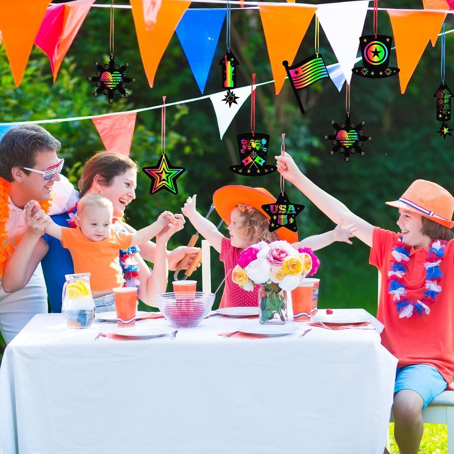 Kit de Manualidades Patrióticas WinnerWhy 60 Pcs Tarjetas Rascar