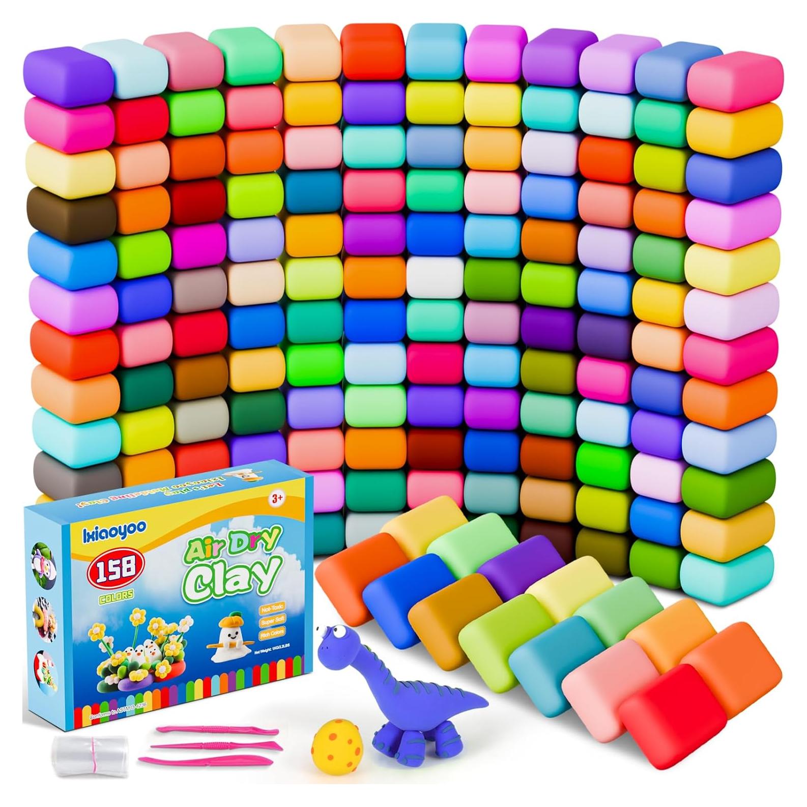 Kit de Arcilla Secada al Aire Ixiaoyoo 158 Colores para Niños