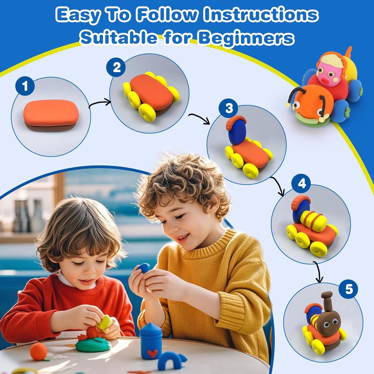 Kit de Arcilla Secada al Aire Ixiaoyoo 158 Colores para Niños