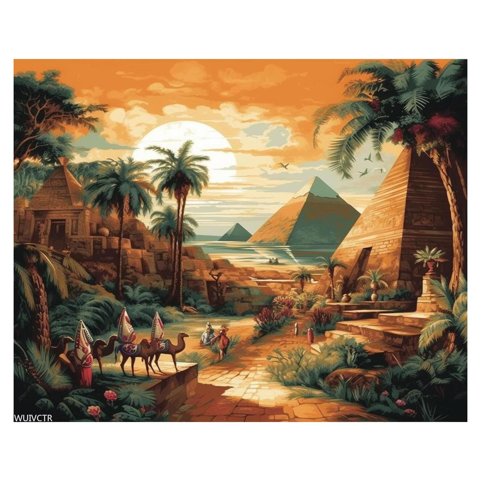 Kit de Pintura por Números WUIVCTR Pirámides Egipcias 40x51 cm