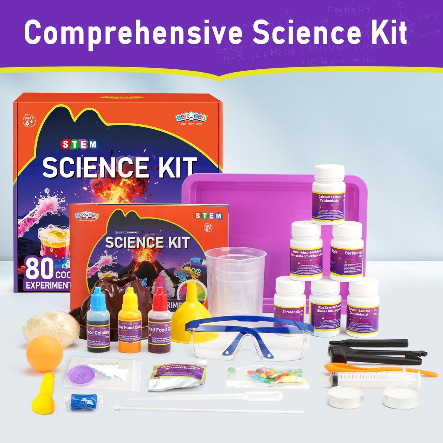 Kit de Ciencia BenBen 80 Experimentos para Niños 6 a 12 Años