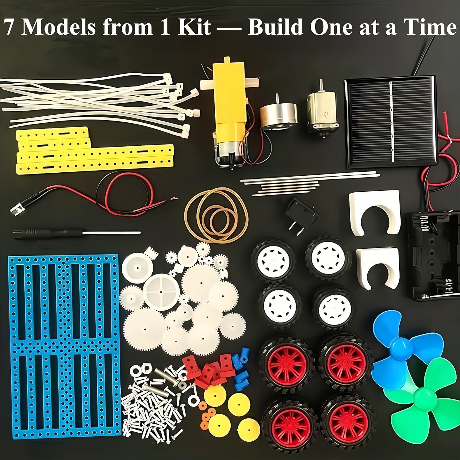 Kit STEM 7-en-1 BricoDuck para Niños 8-14 Años - Solar y Motor