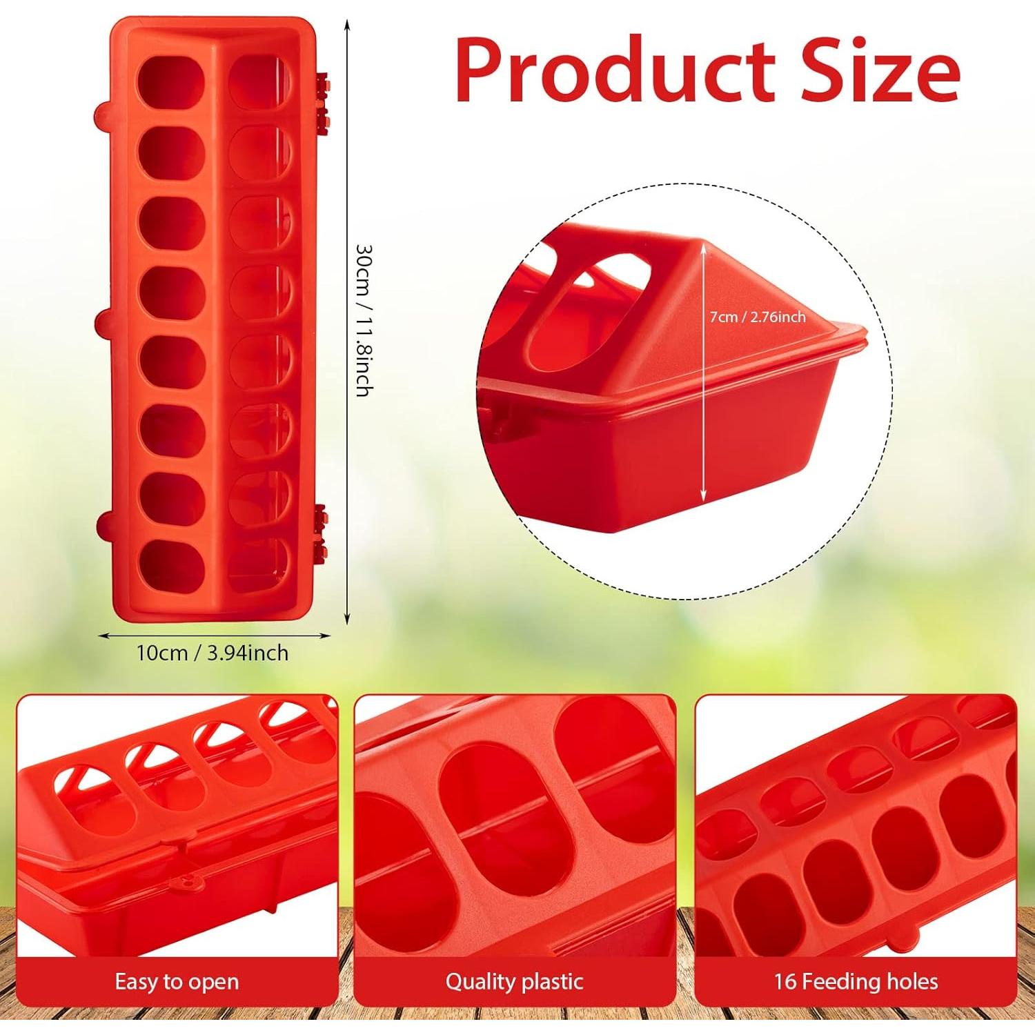 Paquete de 8 comederos plásticos Gandeer para aves 30x10 cm