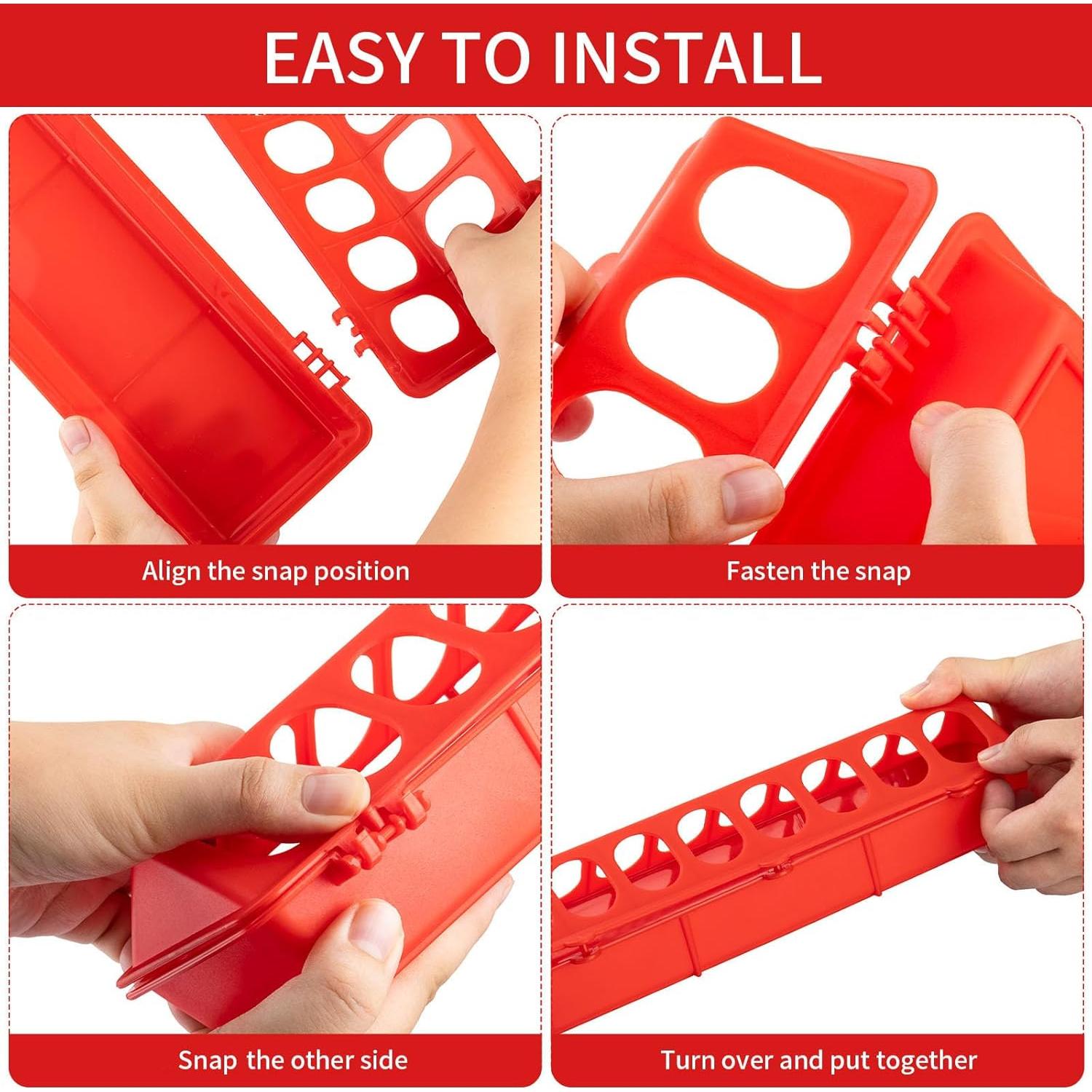 Paquete de 8 comederos plásticos Gandeer para aves 30x10 cm