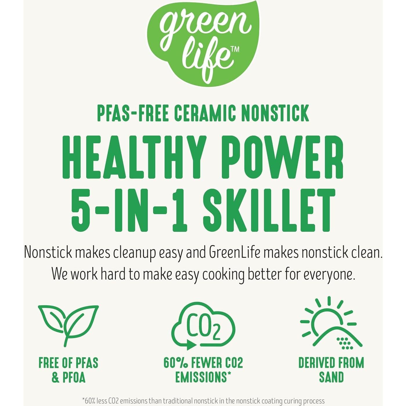 Sartén Eléctrica GreenLife 4.73 L Cerámica Antiadherente