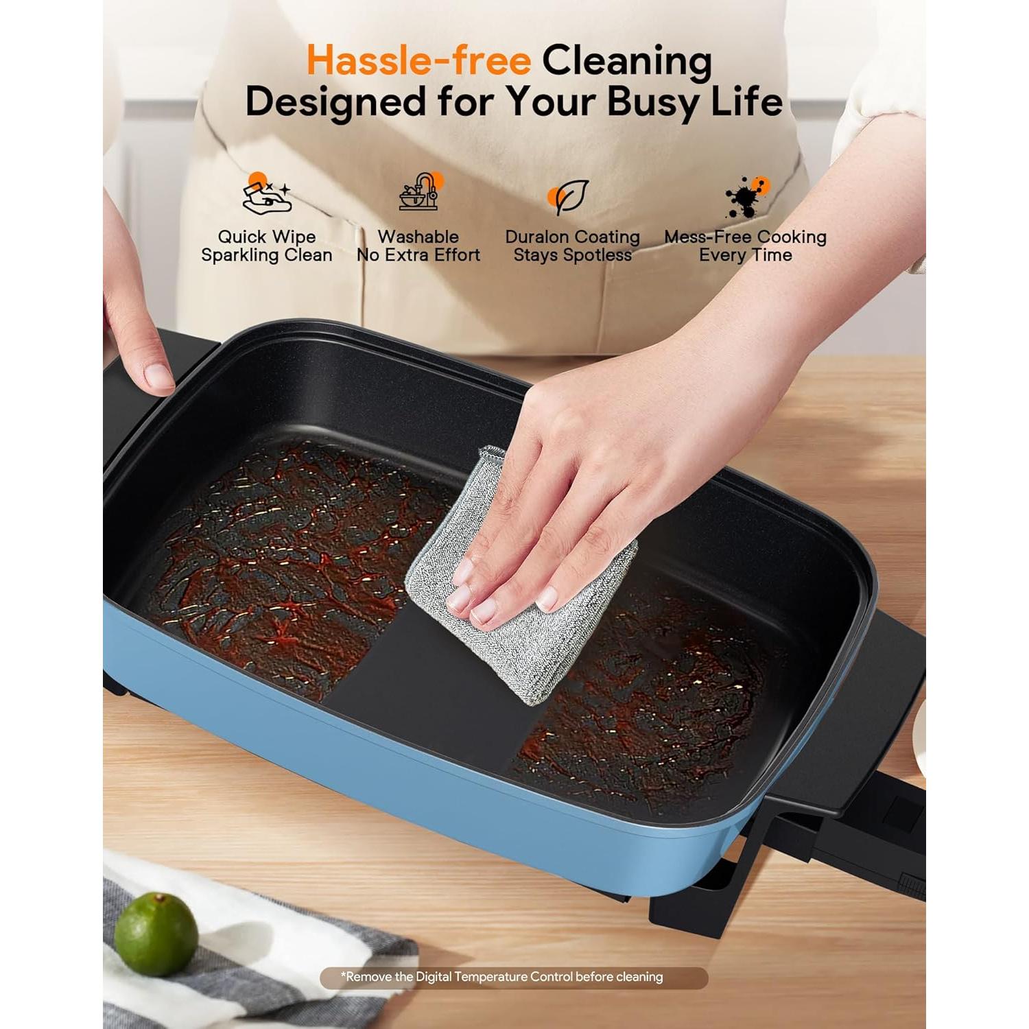 Sartén Eléctrica Digital Nuwave Medley XL 7qt Azul Acogedor